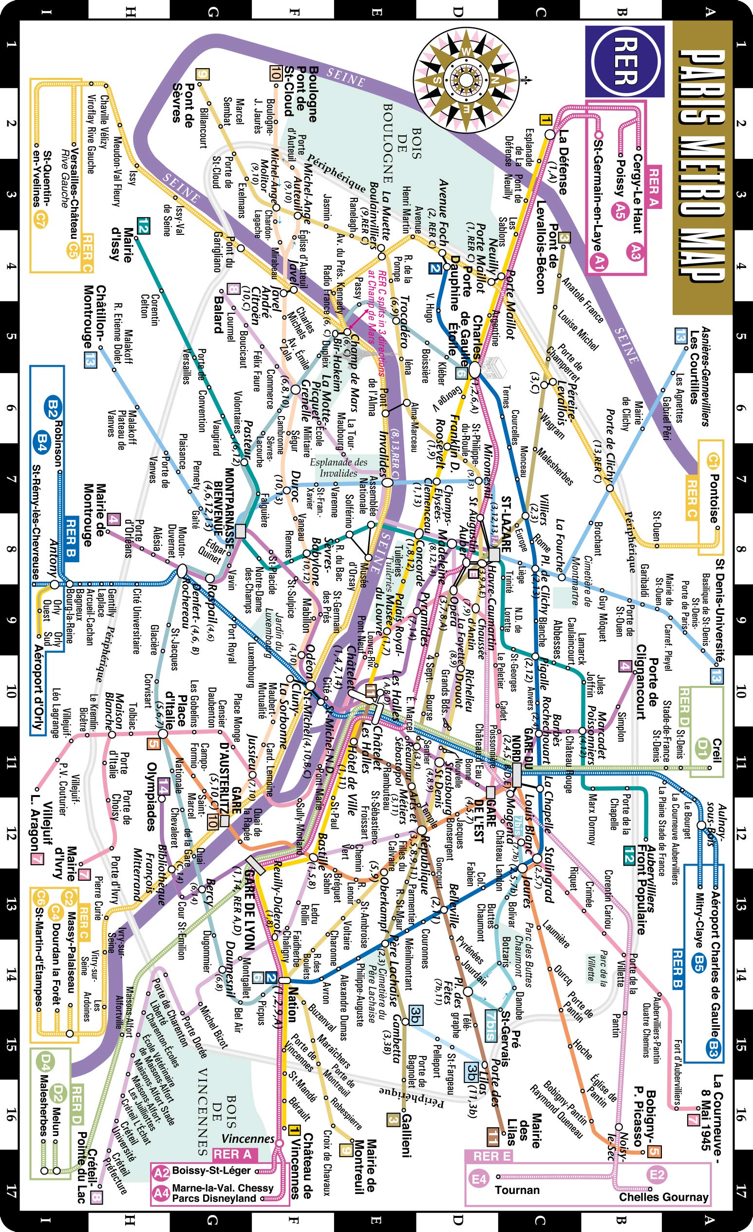 Streetwise Paris Metro Map  Laminated Metro Map of Paris, France (Michelin Streetwise Maps),Used