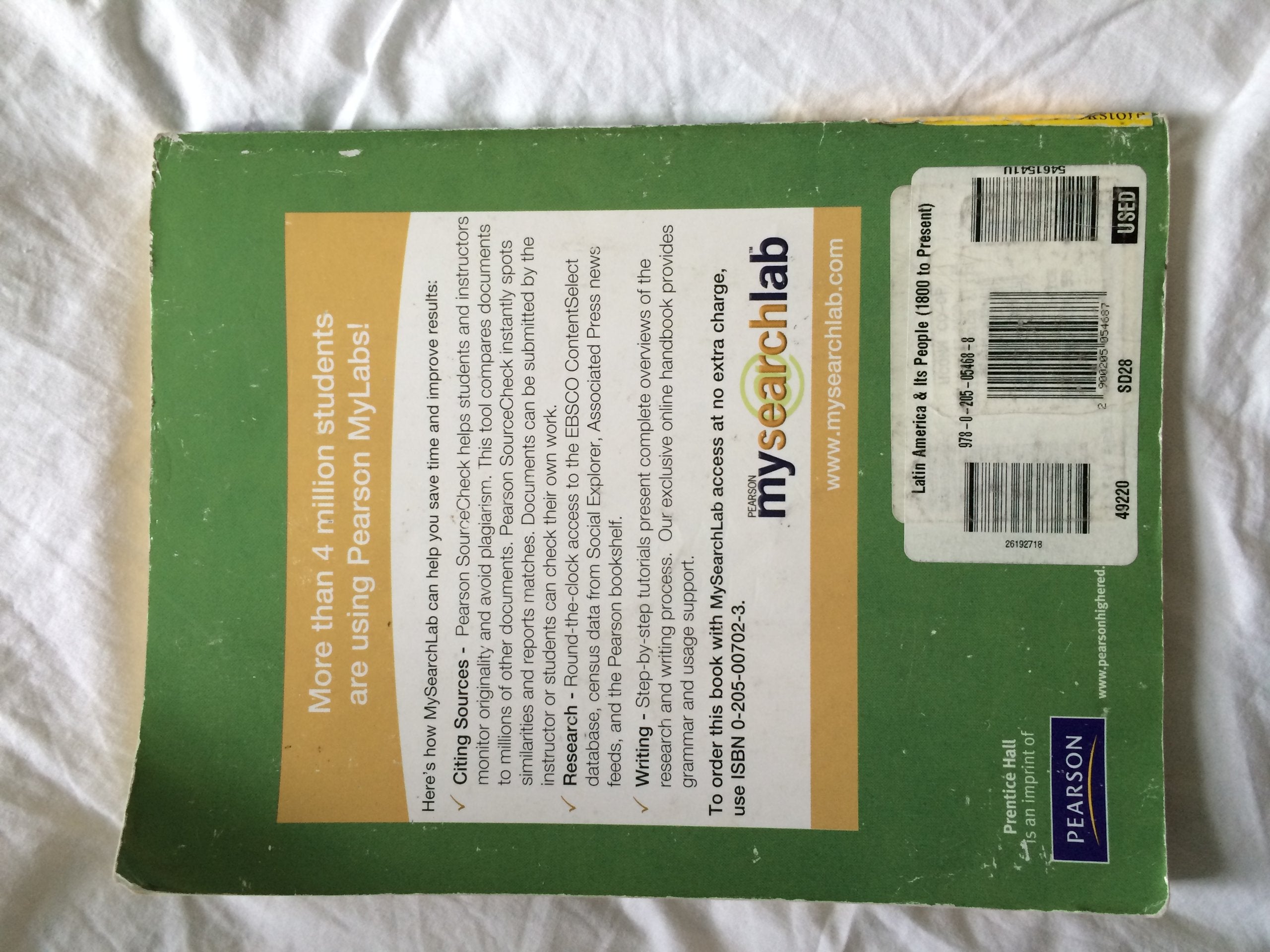 Latin America and Its People, Volume 2 (3rd Edition),Used