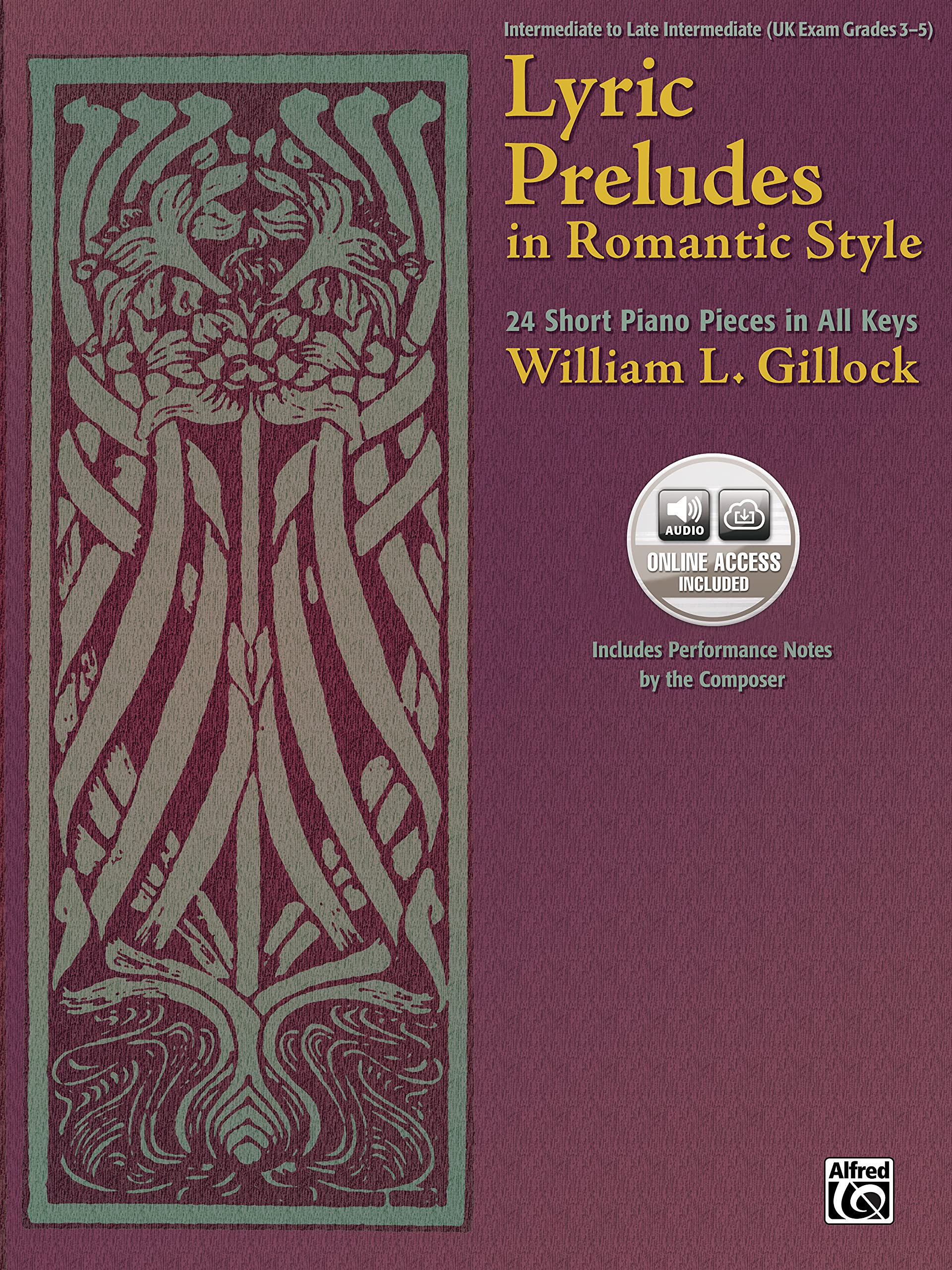 Lyric Preludes in Romantic Style: 24 Short Piano Pieces in All Keys, Book & Online Audio,Used