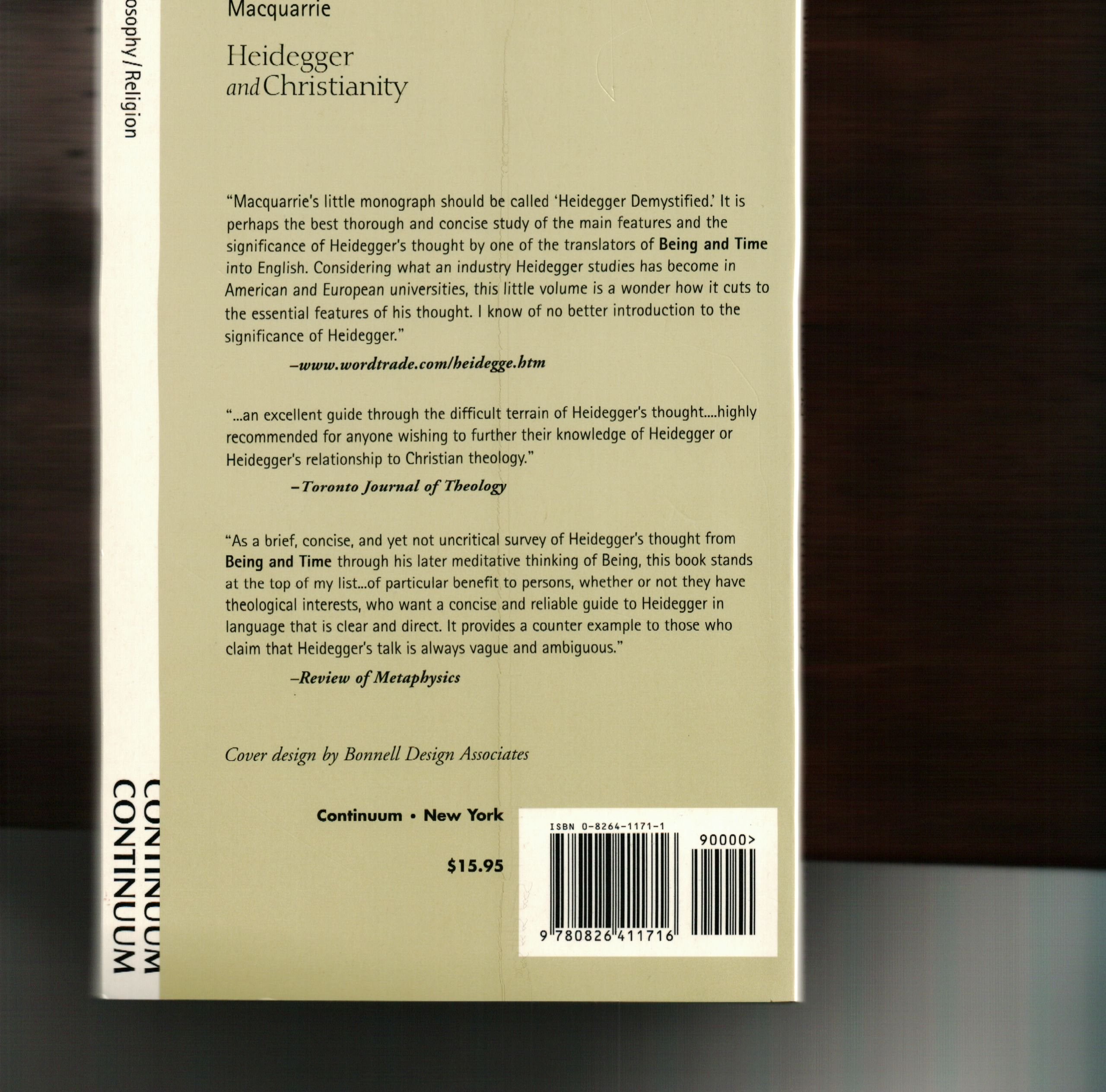 Heidegger And Christianity: The Hensley Henson Lectures 199394,Used