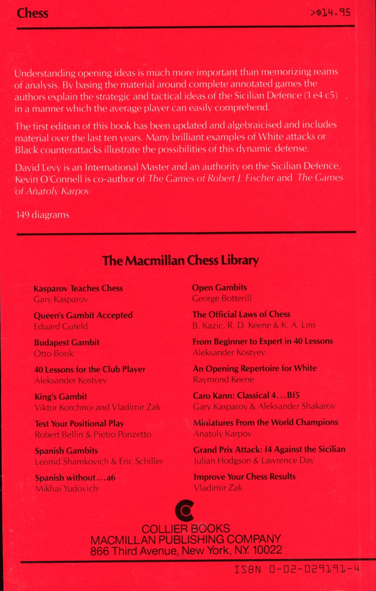 How to Play the Sicilian Defense (The Macmillan Chess Library),Used