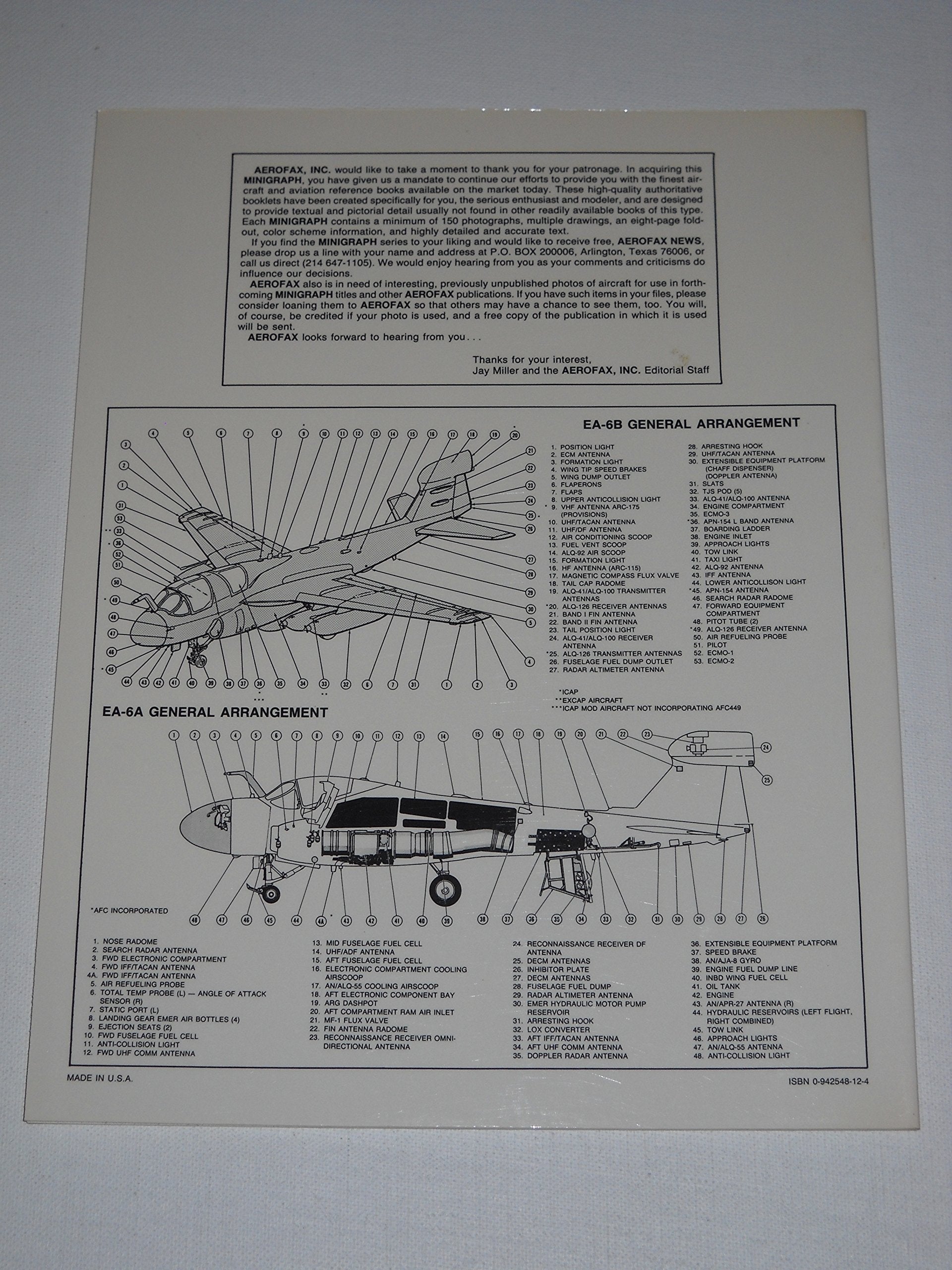 Grumman EA6A Intruder, EA6B Prowler  Aerofax Minigraph 7,New