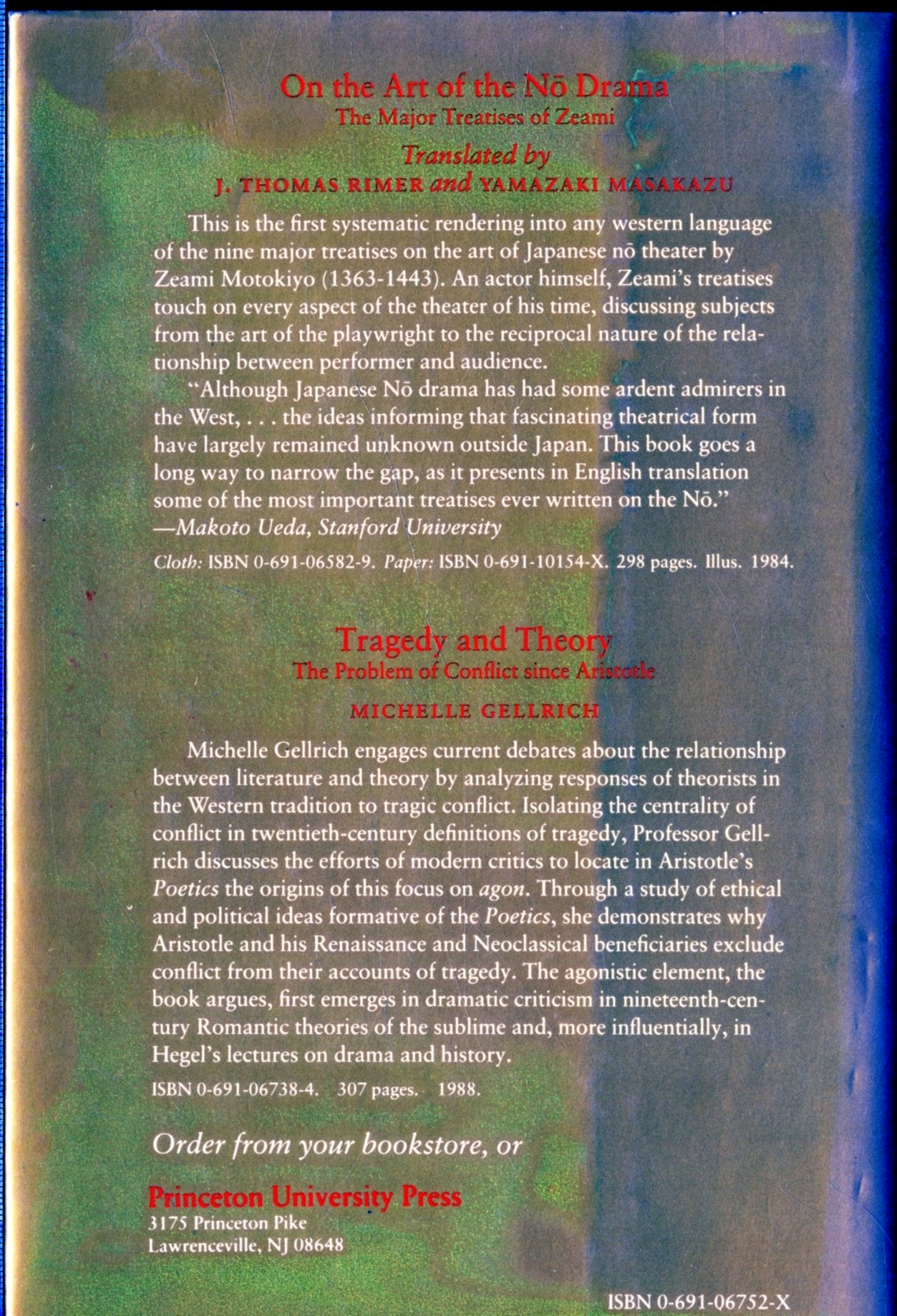 The Artistry of Aeschylus and Zeami: A Comparative Study of Greek Tragedy and No (Princeton Legacy Library, 972),New