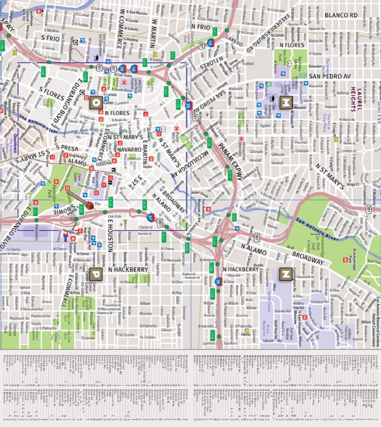 StreetSmart San Antonio Map by VanDam  Laminated pocket size City Street & Freeway Map to San Antonio, TX complete with all att,Used