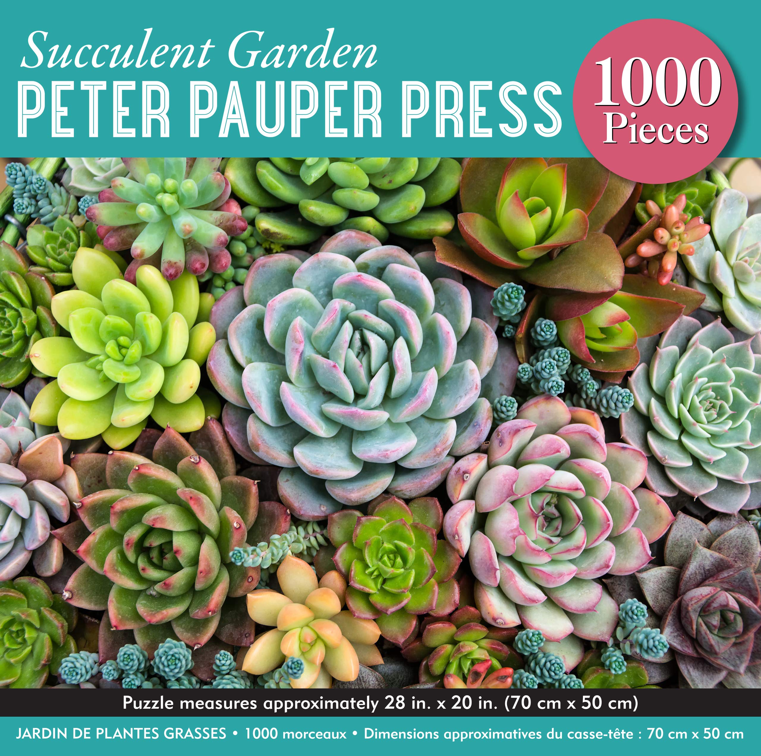 PETER PAUPER PRESS Succulent Garden 1000 Piece Jigsaw Puzzle,Used