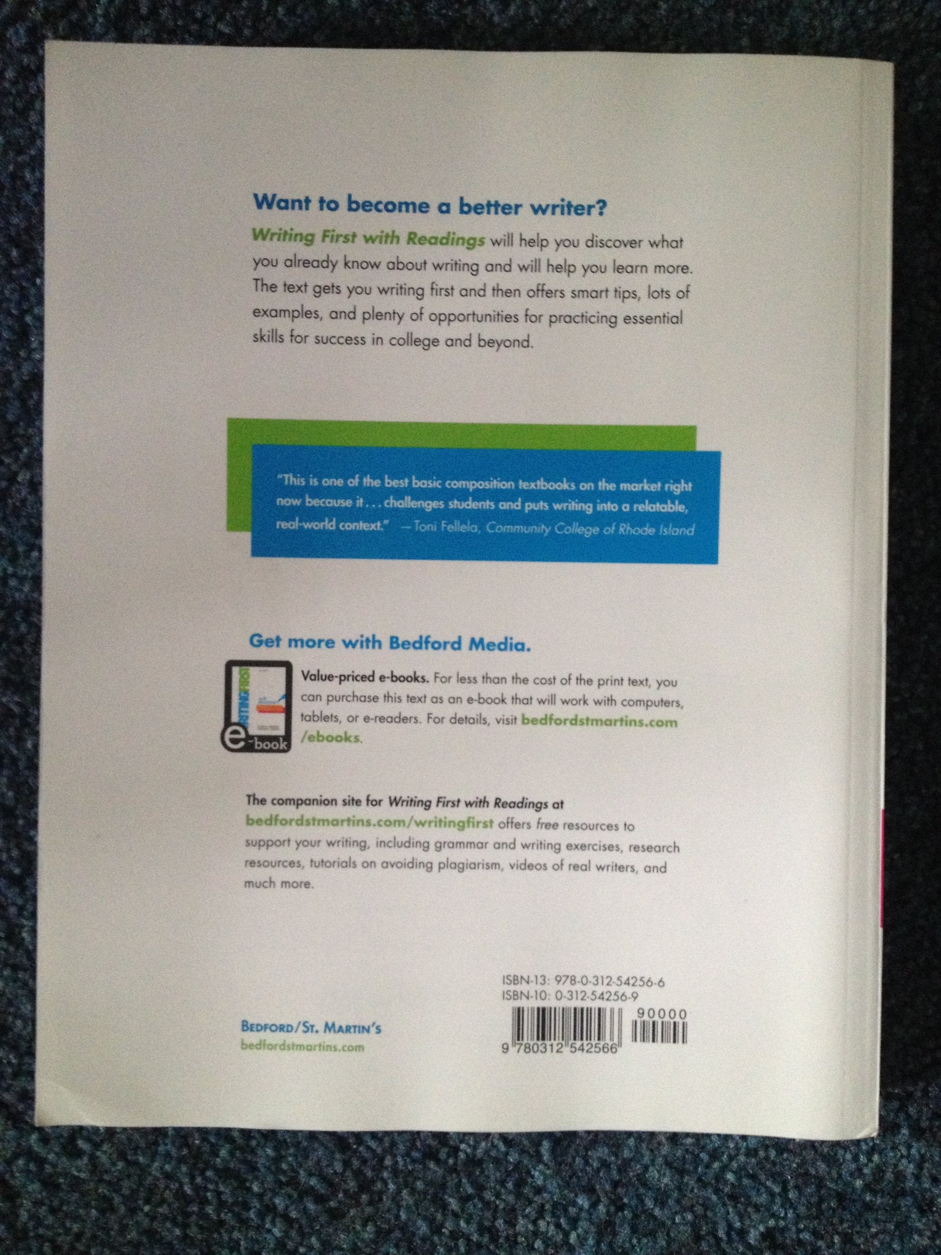 Writing First With Readings: Practice In Context,New