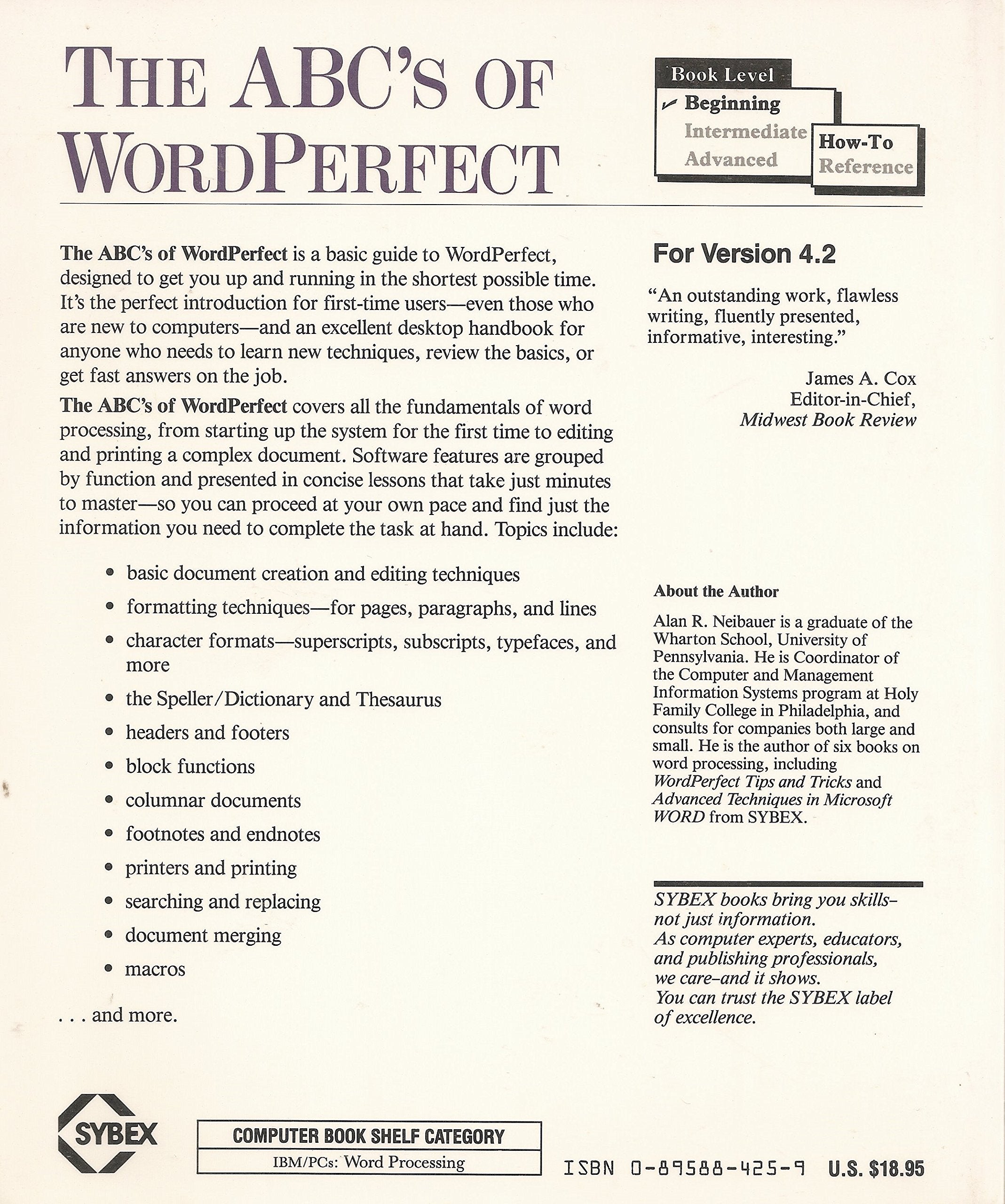 The 's of Wordperfect,Used