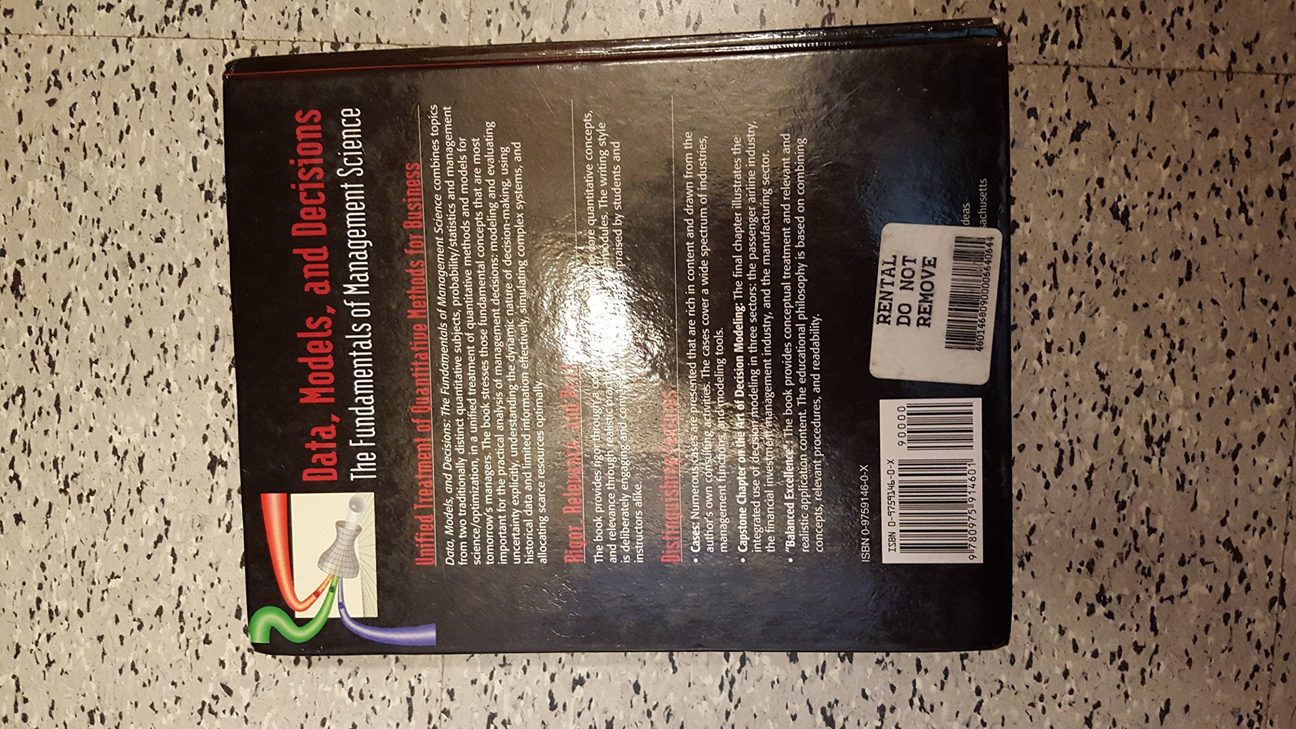 Data, Models, and Decisions: The Fundamentals of Management Science,New