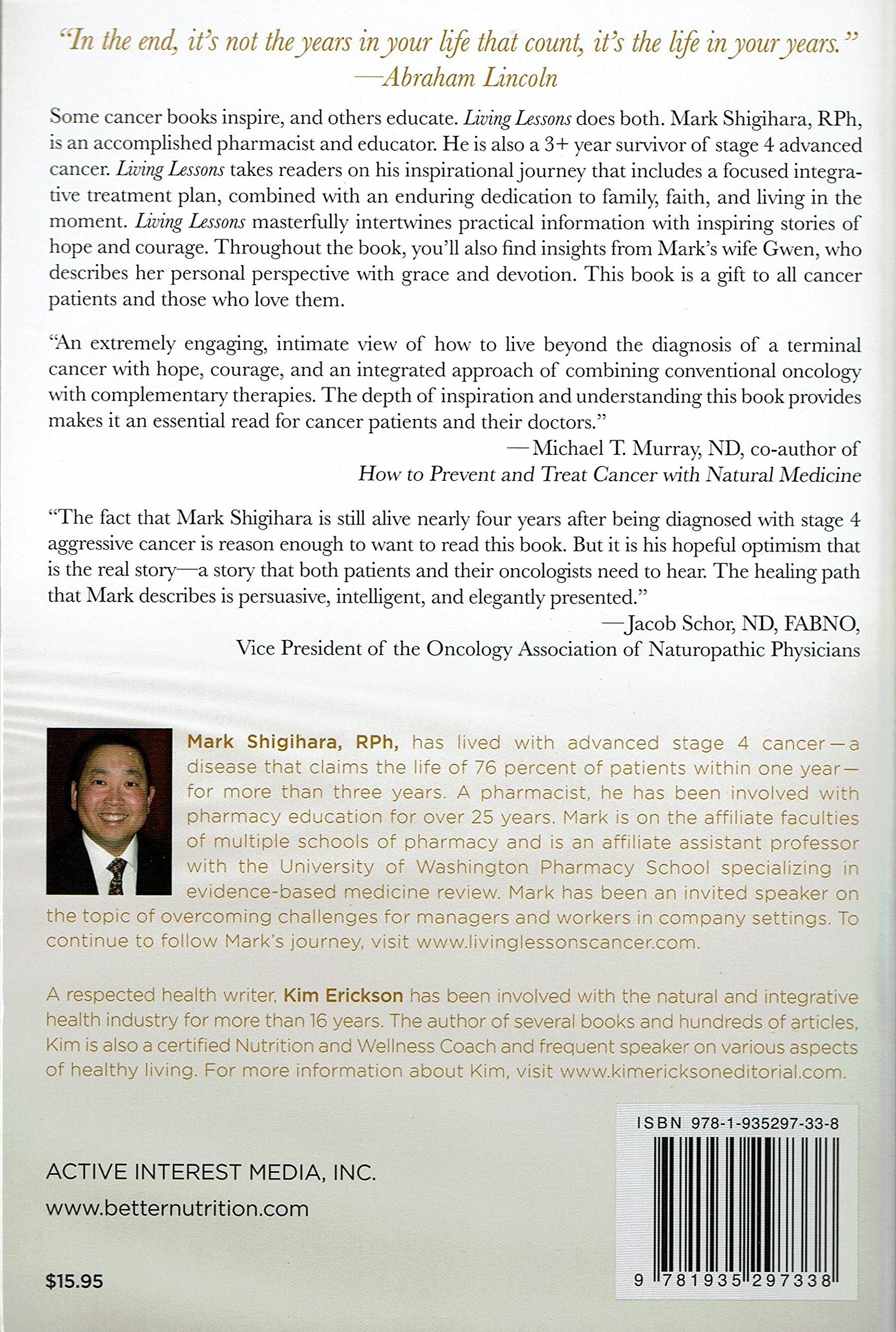 Living Lessons: My Journey of Faith, Love, and CuttingEdge Cancer Therapy,Used