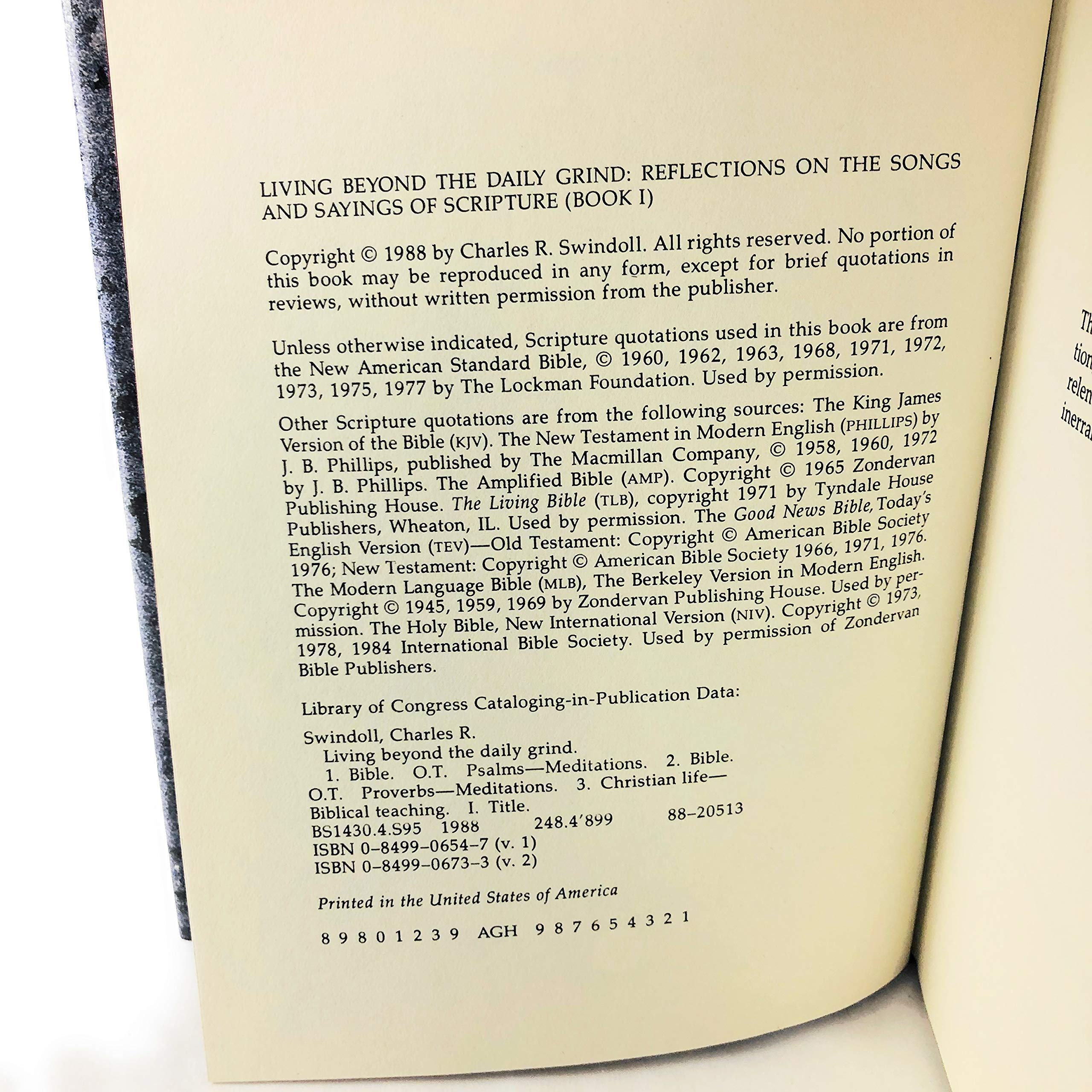 Living Beyond The Daily Grind: Reflections On The Songs And Sayings In Scripture (Book I),New