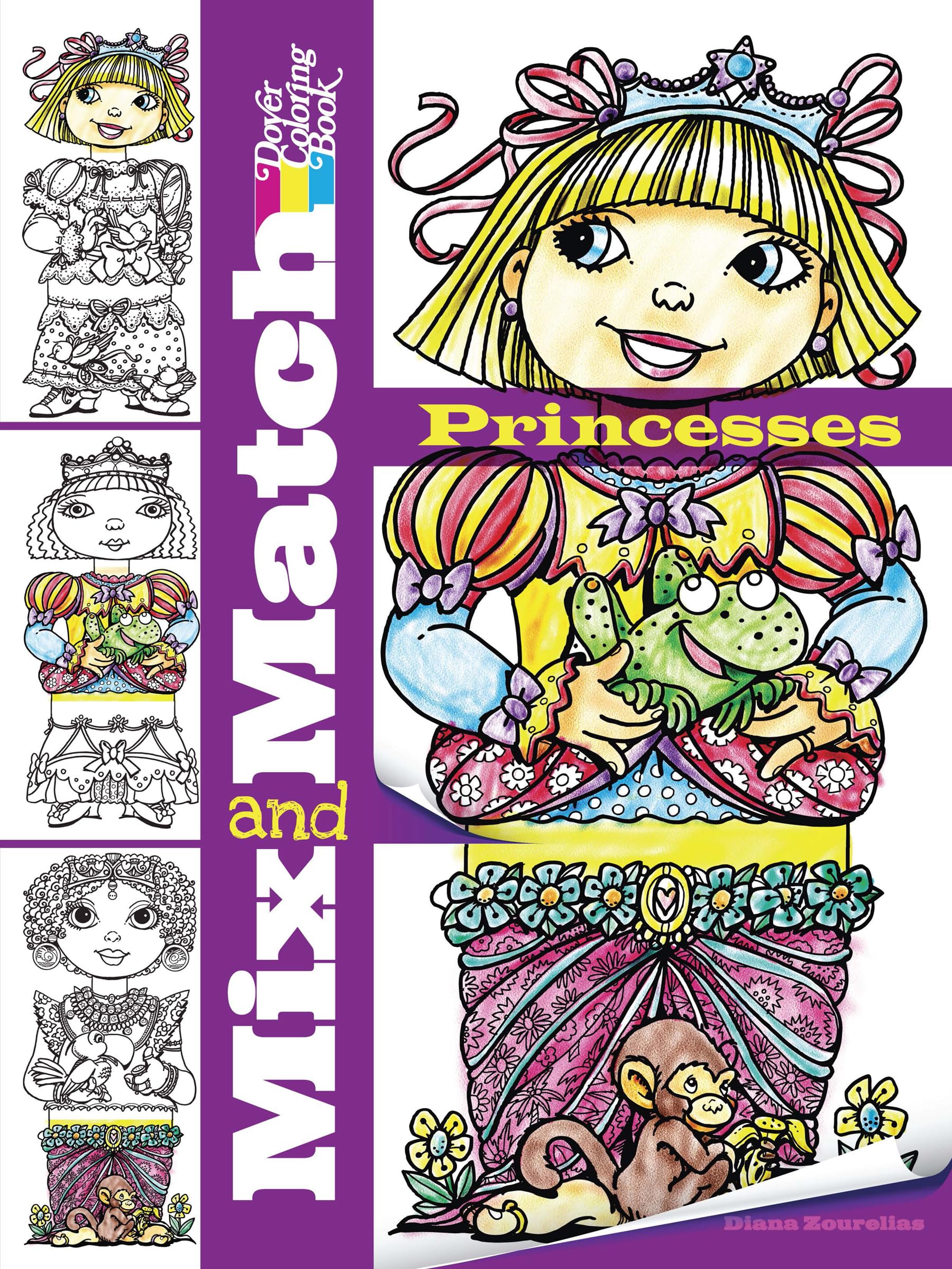 Mix and Match PRINCESSES (Dover Fantasy Coloring Books),Used