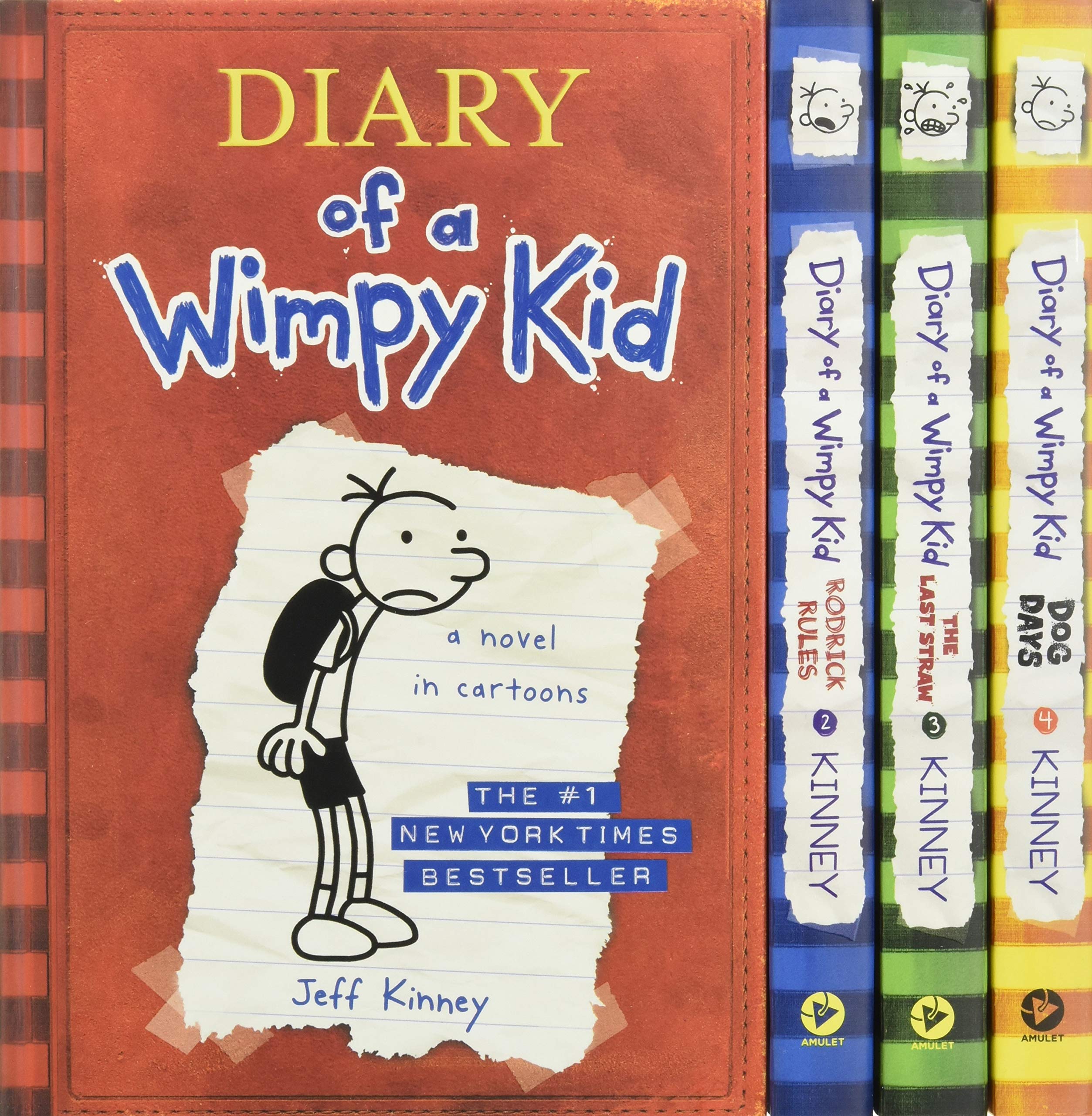 Diary of a Wimpy Kid Box of Books 14 Hardcover Gift Set: Diary of a Wimpy Kid, Rodrick Rules, The Last Straw, Dog Days,Used