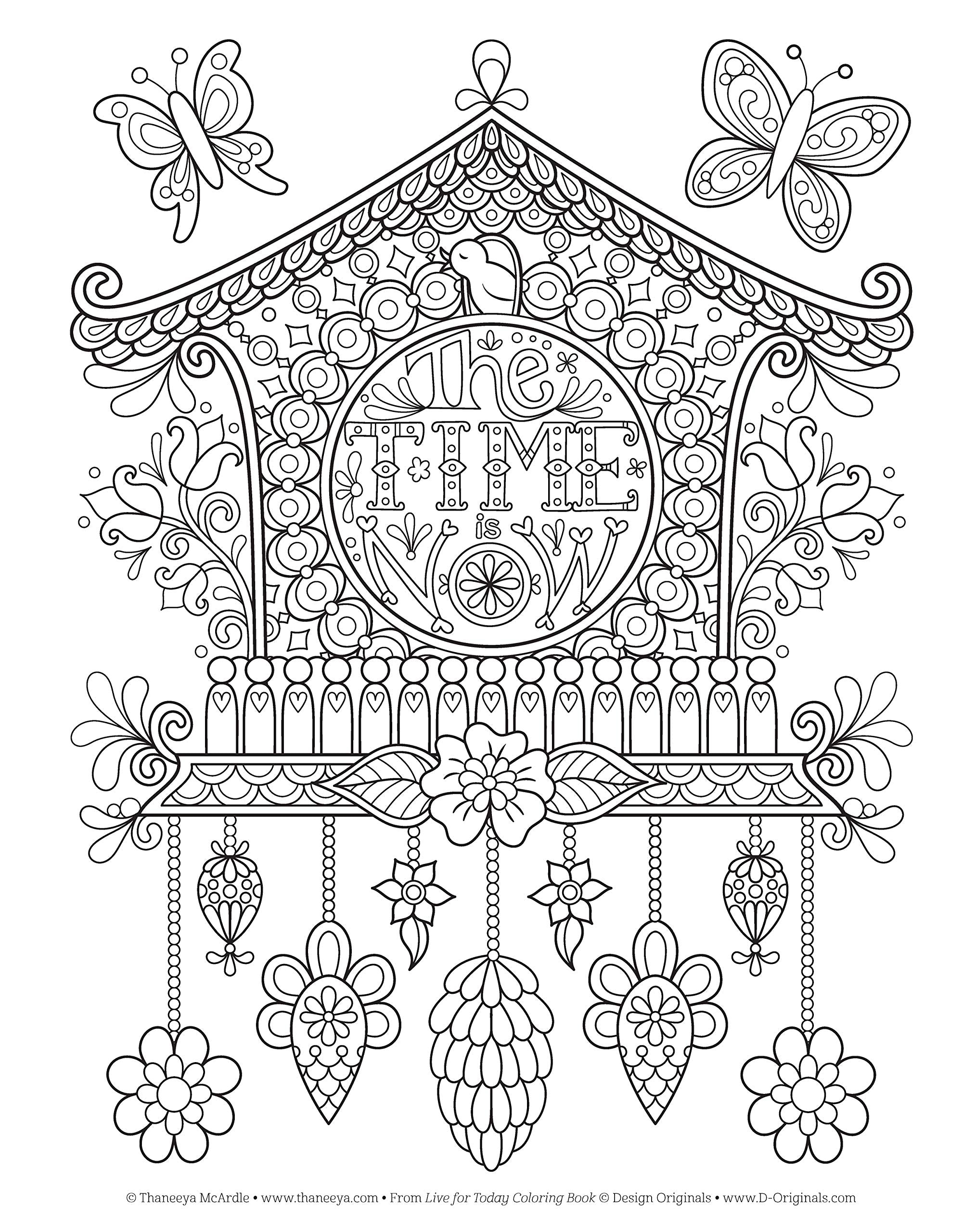 Live for Today Coloring Book (Coloring is Fun) (Design Originals) 32 Inspiring Quotes & BeginnerFriendly Creative Art Activitie,Used