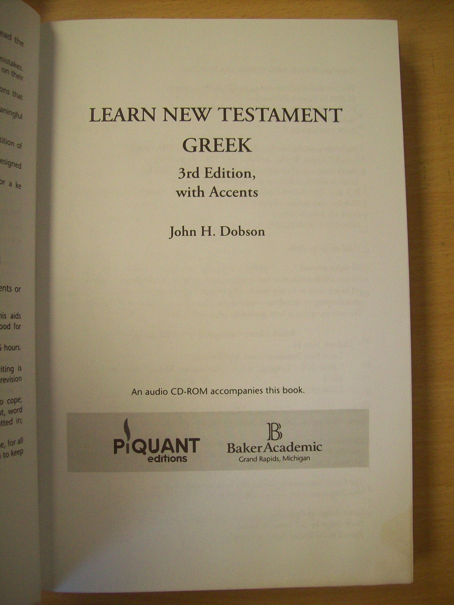 Learn New Testament Greek,New