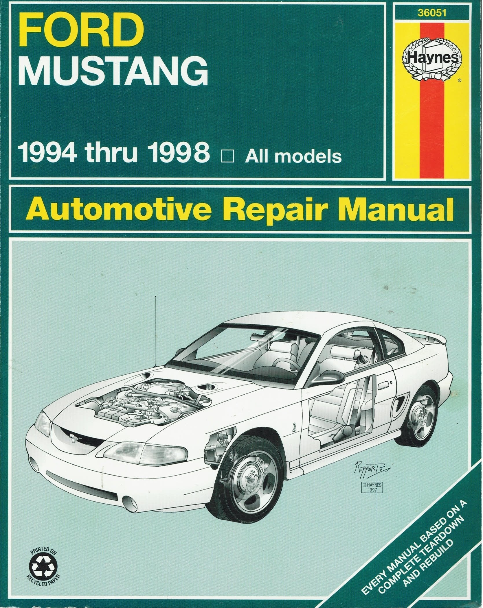 Haynes Ford Mustang Repair Manual 1994-1998 - Comprehensive Guide by Haynes Pubns for DIY Maintenance and Repair