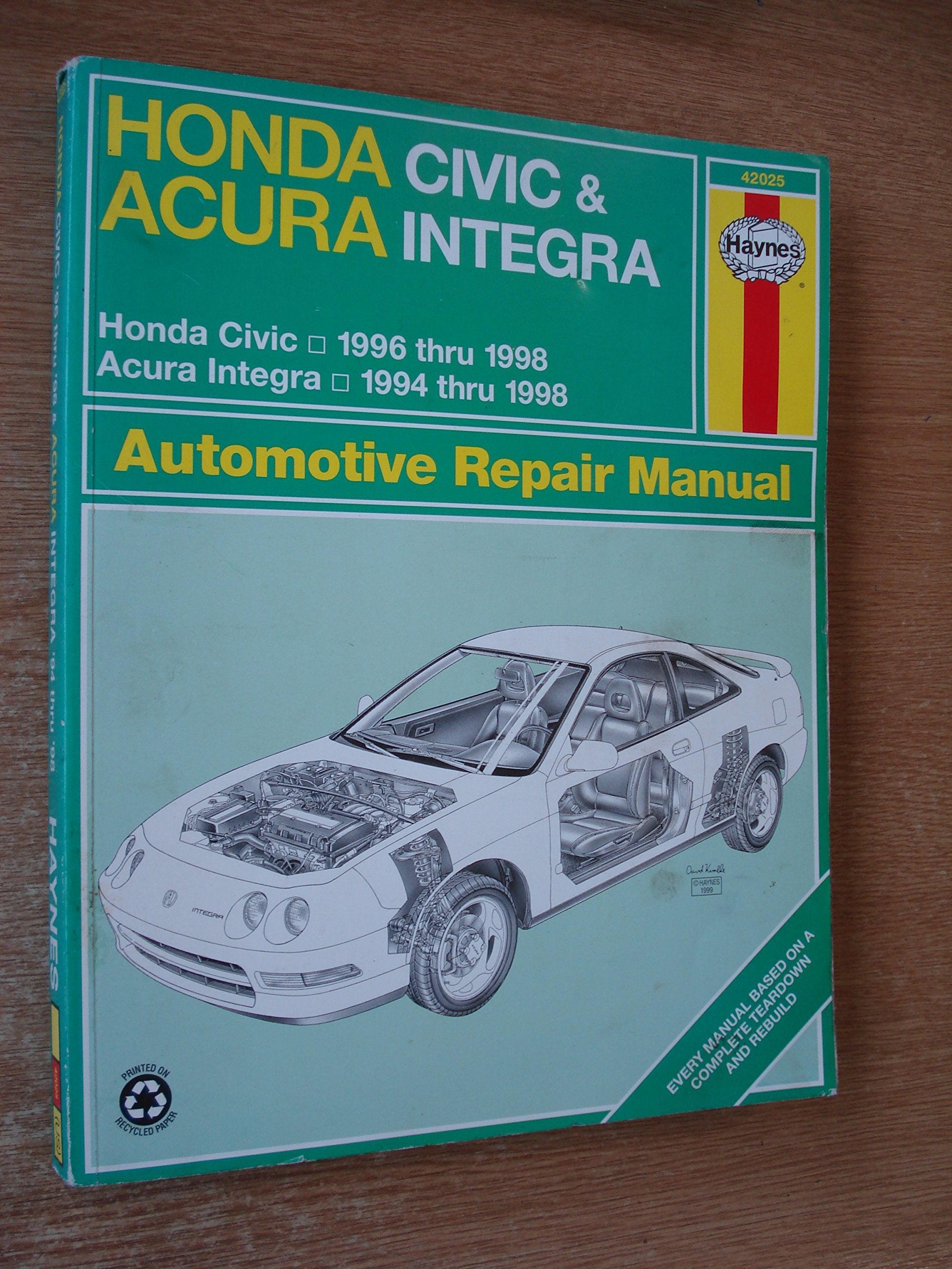 Honda Civic & Acura Integra Automotive Repair Manual (Haynes Automotive Repair Manual),Used
