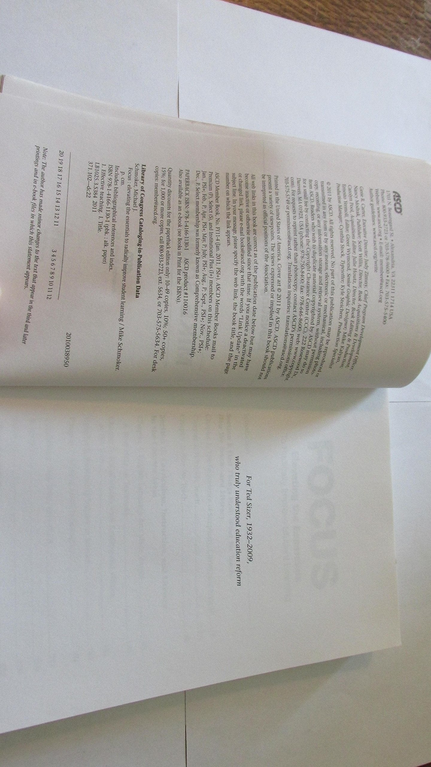 FOCUS: Elevating the Essentials to Radically Improve Student Learning,Used