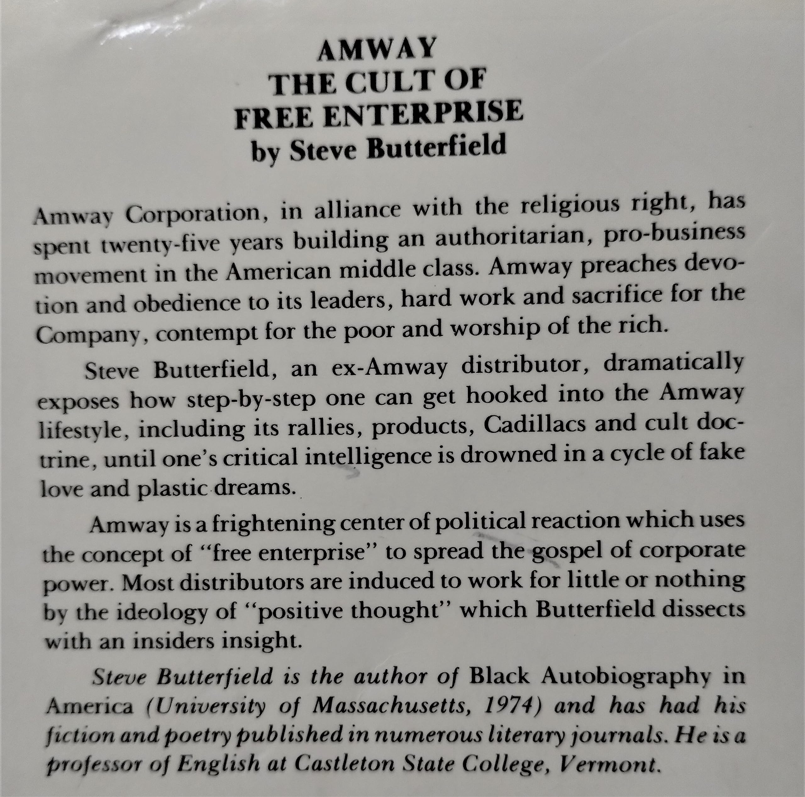 Amway: The Cult of Free Enterprise,Used