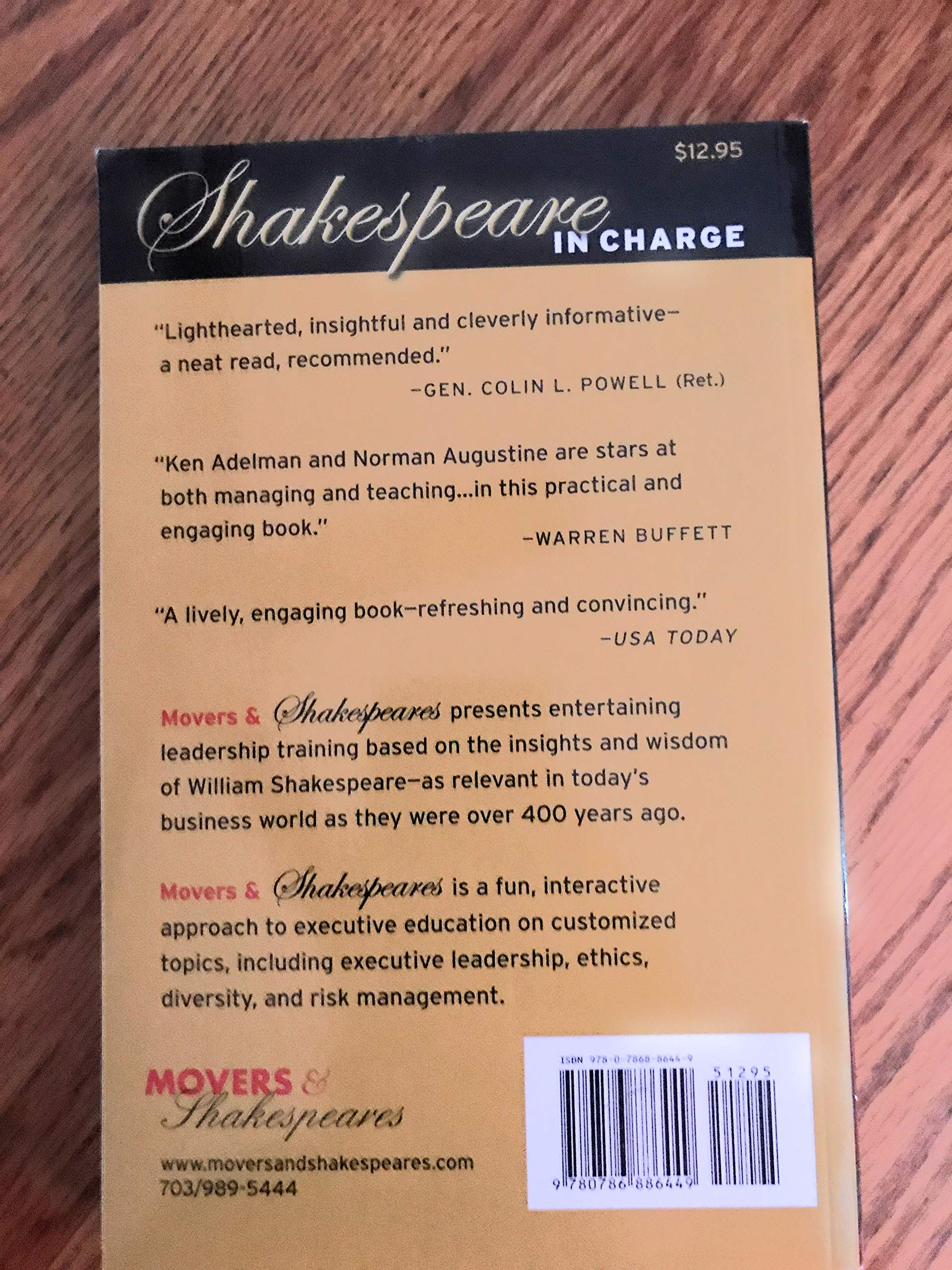 Shakespeare in Charge: The Bard's Guide to Learning and Succeeding on the Business Stage,Used