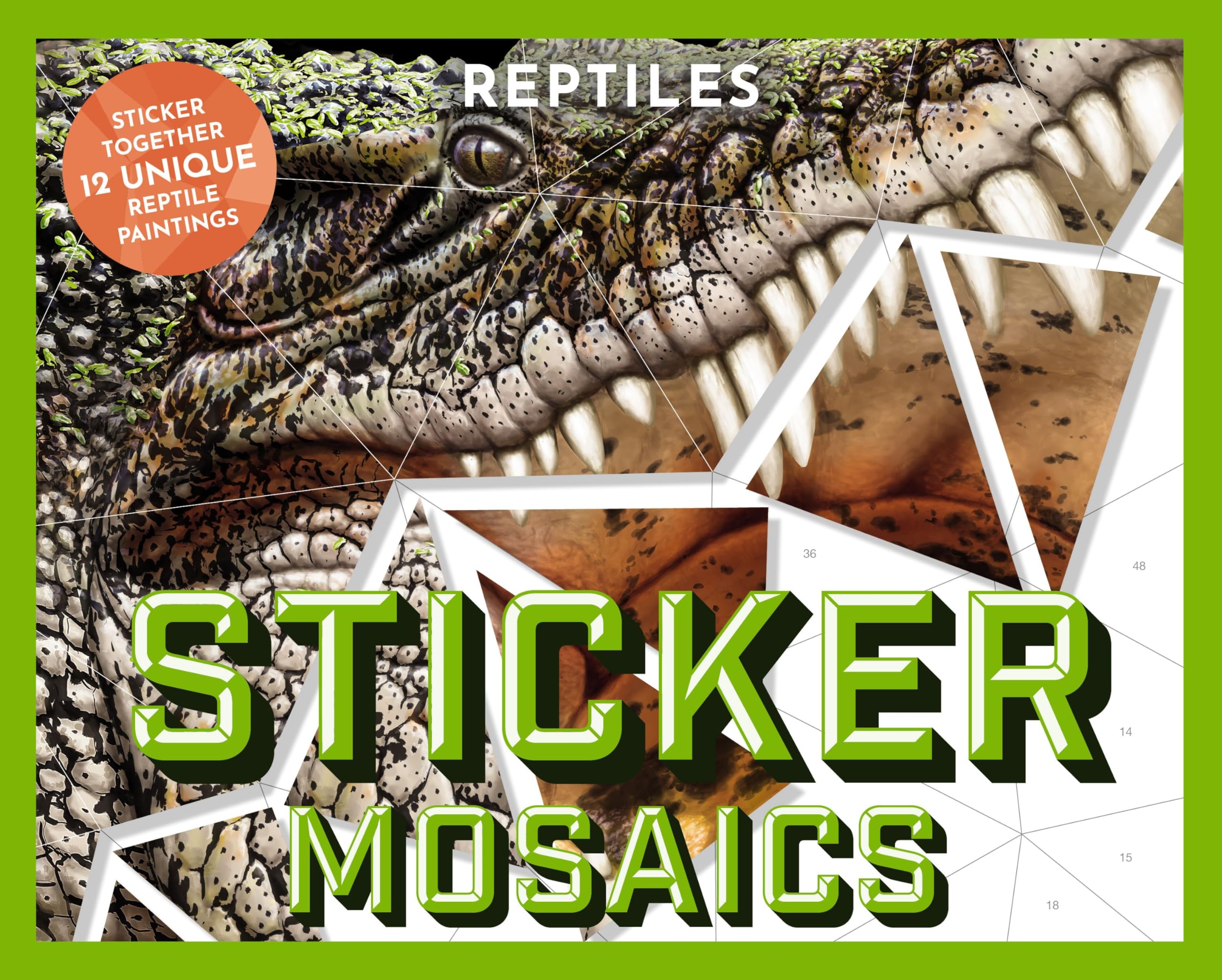 Sticker Mosaics: Reptiles: Sticker Together 12 Unique Reptilian Designs,Used