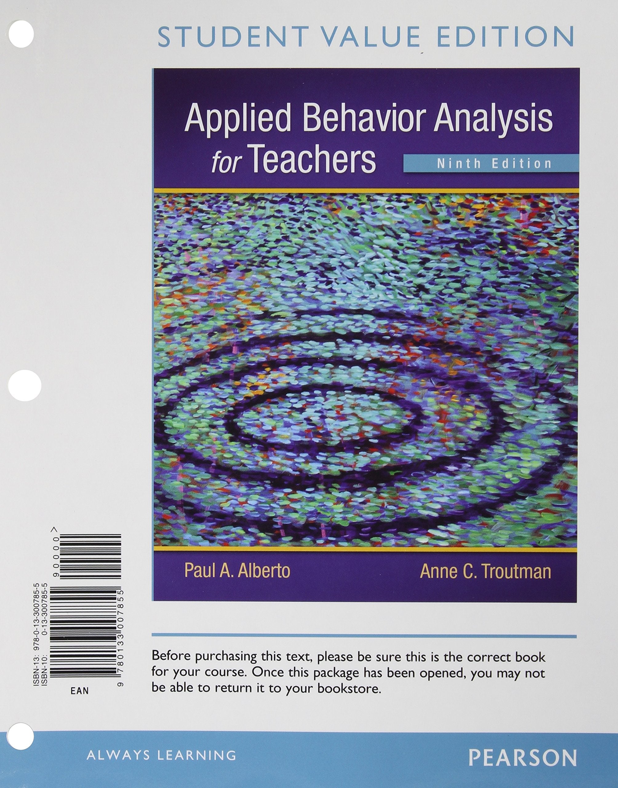 Applied Behavior Analysis For Teachers, Student Value Edition (9Th Edition),Used
