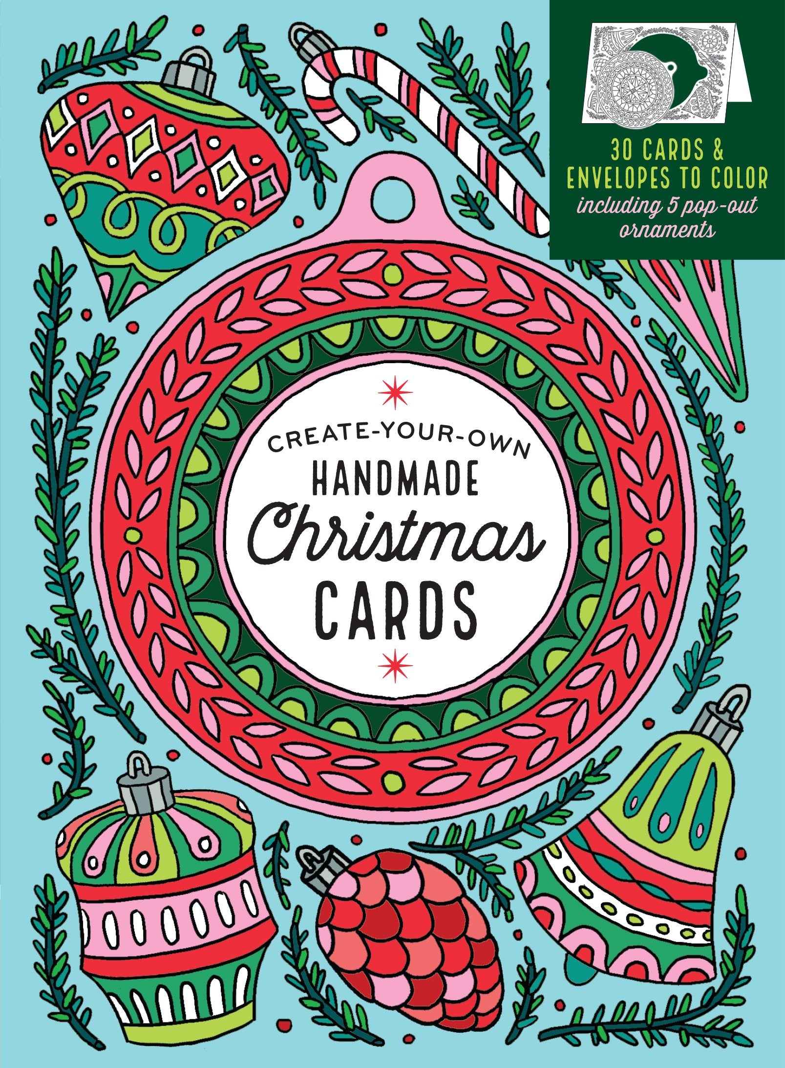 CreateYourOwn Handmade Christmas Cards: 30 Cards & Envelopes to Color, Including 5 PopOut Ornaments,Used