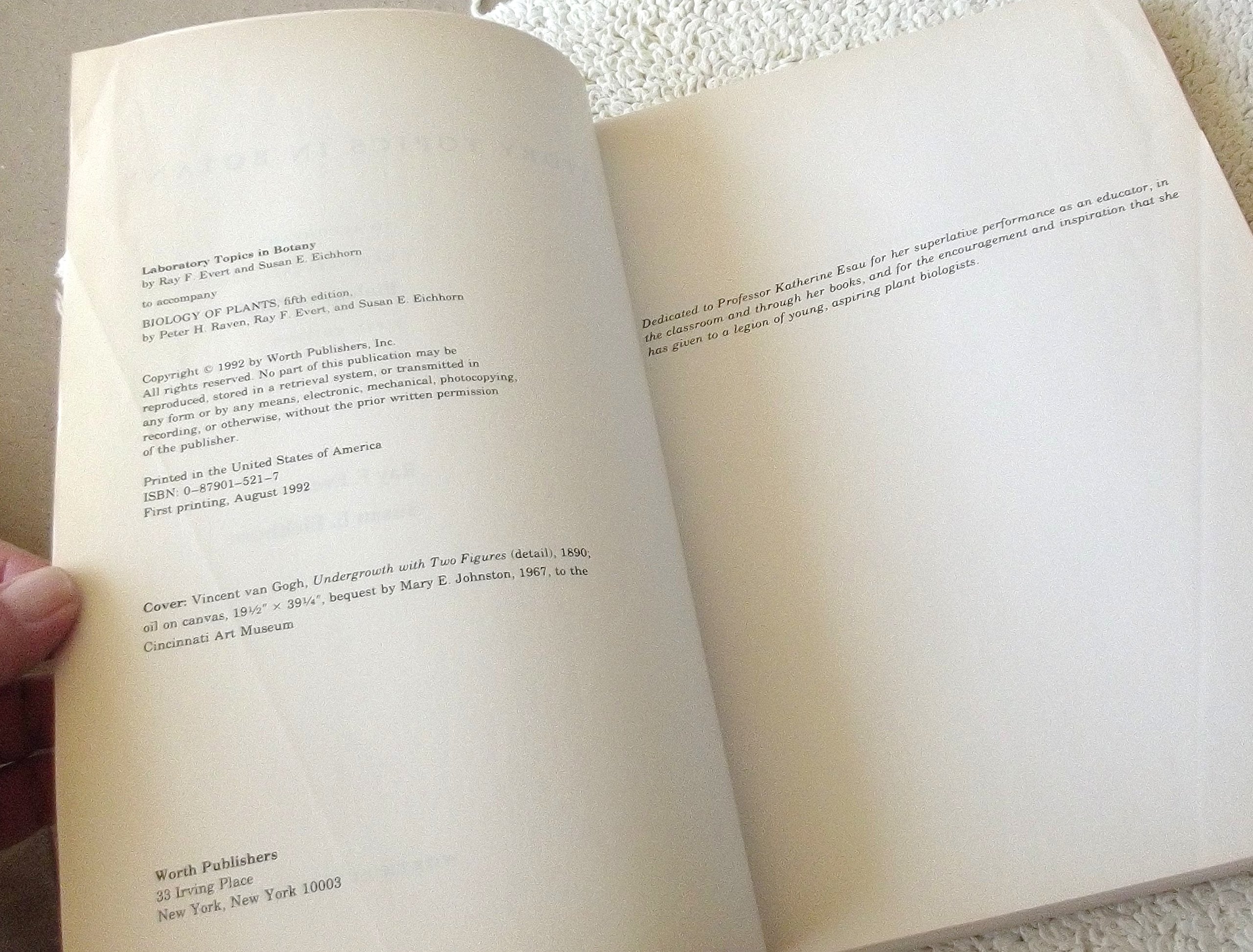 Laboratory Topics in Botany: To Accompany Raven,m Evert, Eichhorn Biology of Plants,Used