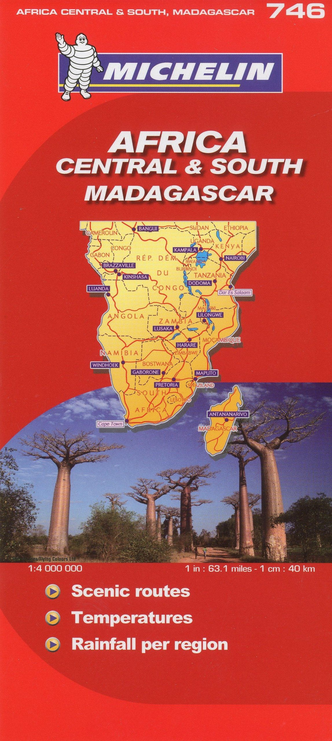 Michelin Map Africa Central South and Madagascar 746 (w/cover) (Maps/Country (Michelin)),Used