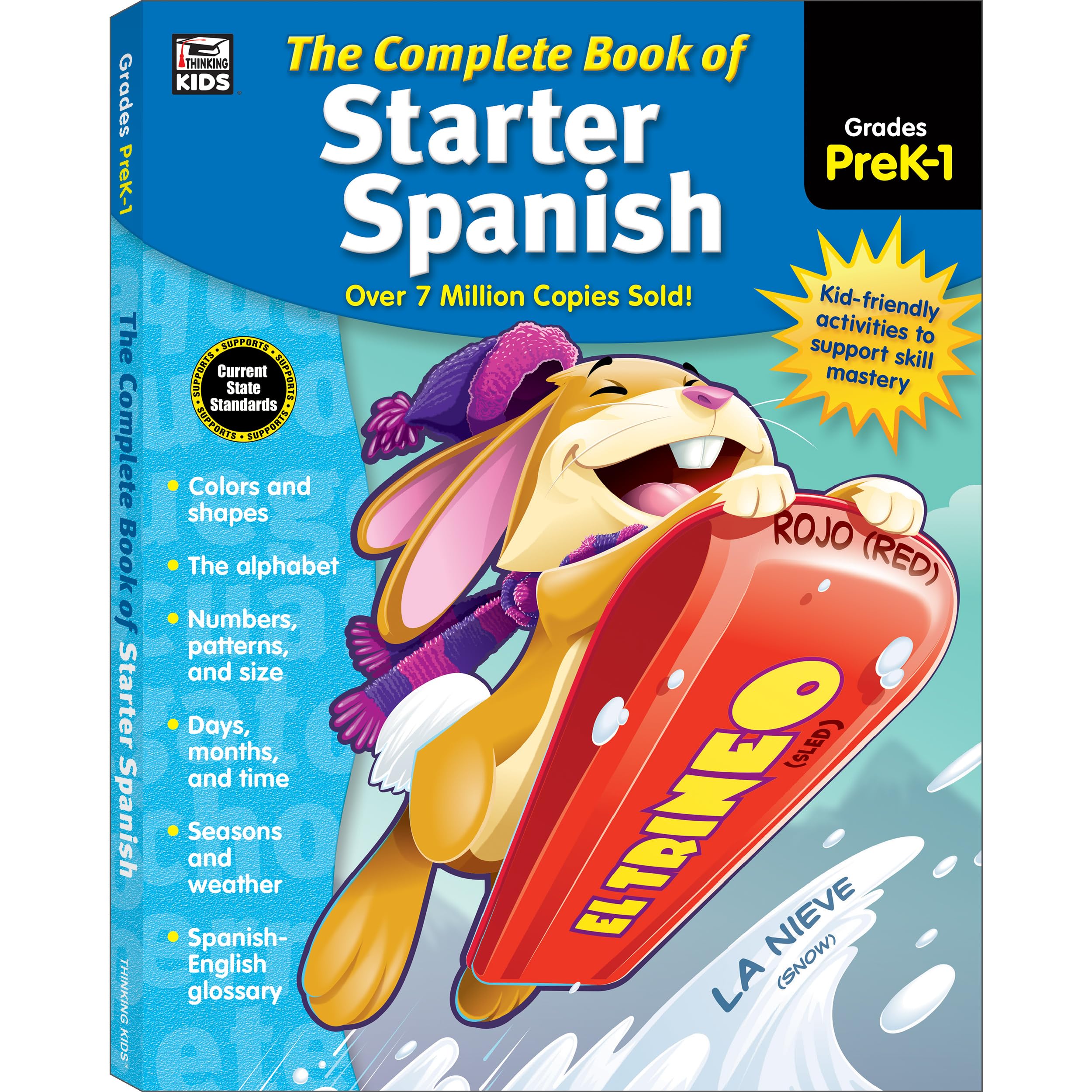 Complete Book Of Starter Spanish Workbook For Kids, Prekgrade 1 Spanish Learning, Basic Spanish Vocabulary, Colors, Shapes, Alp,Used