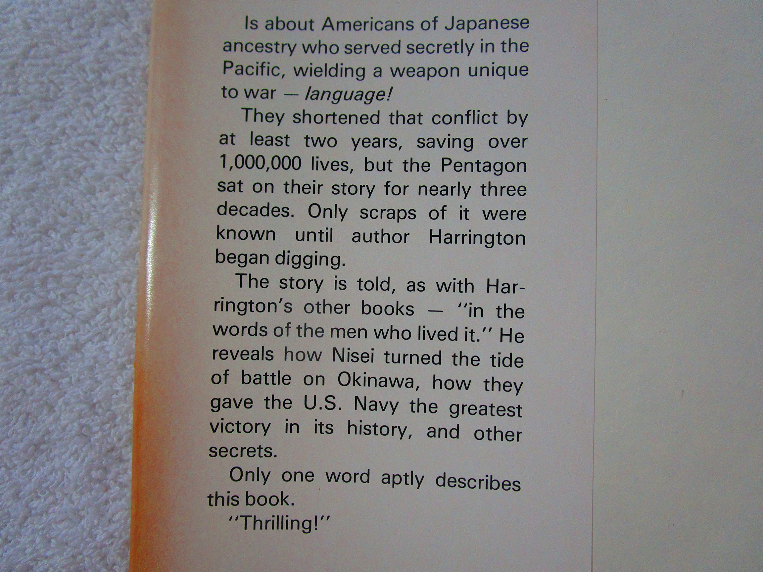 Yankee Samurai: The Secret Role of Nisei in America's Pacific Victory,Used