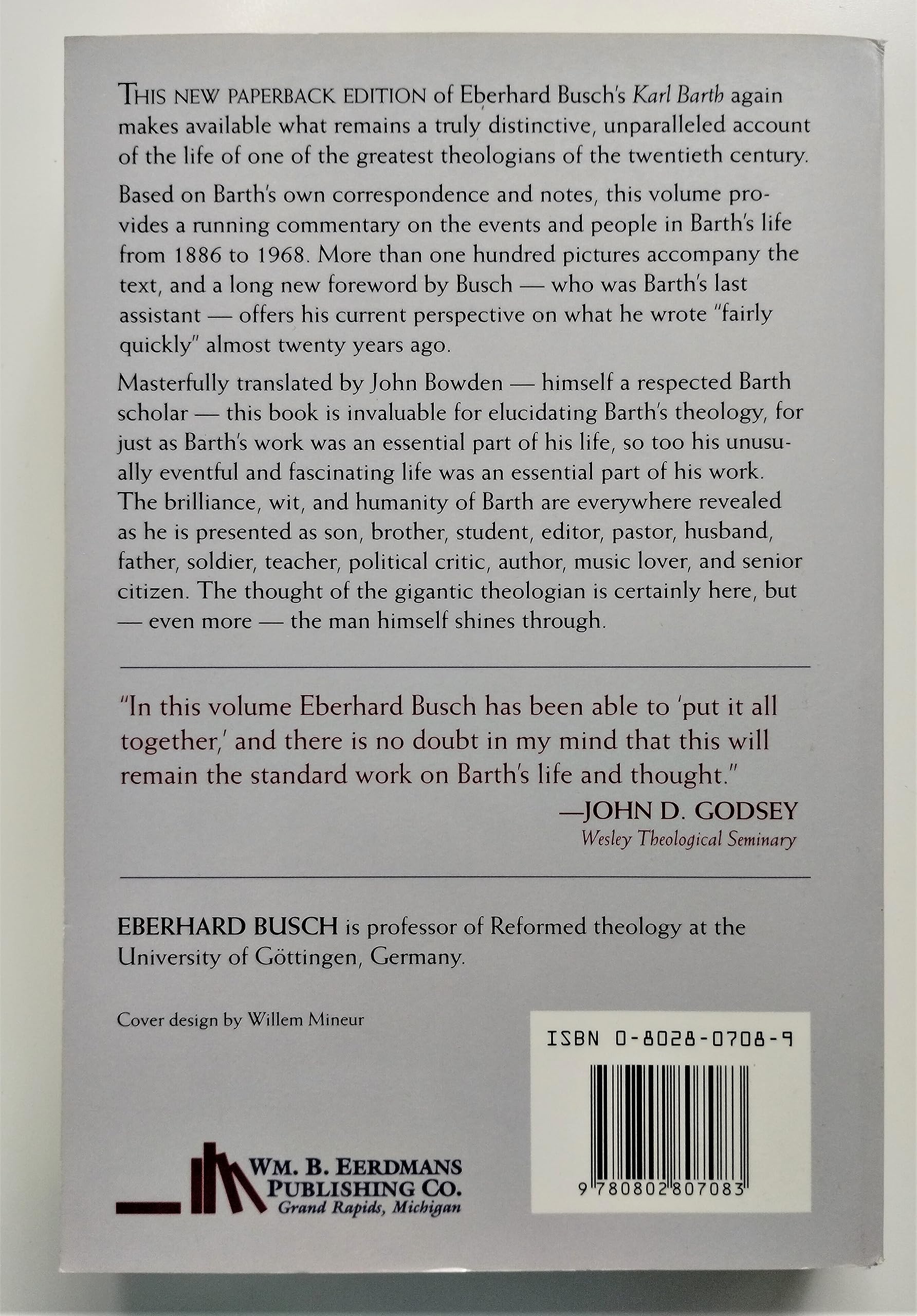 Karl Barth: His Life from Letters and Autobiographical Texts,Used