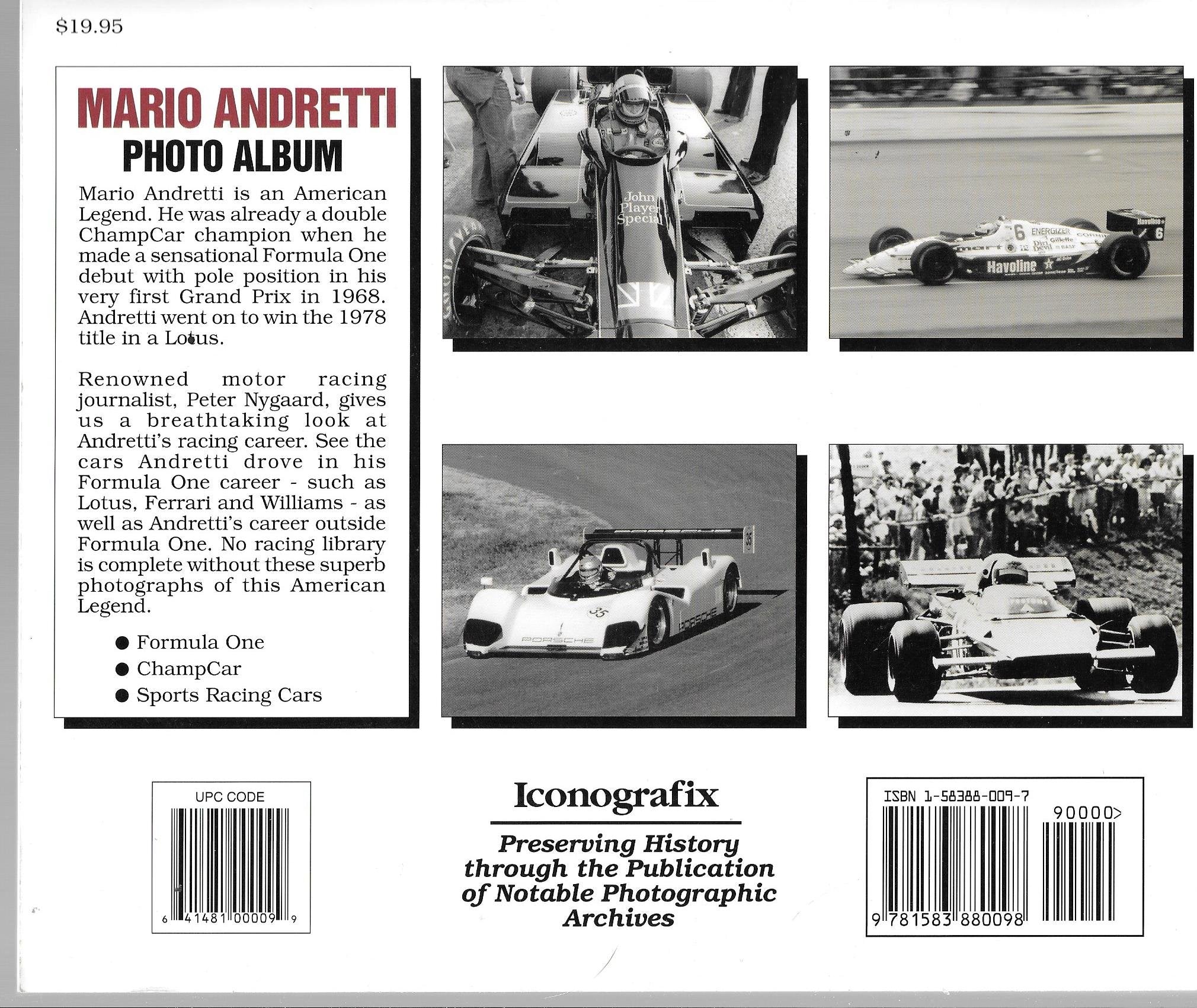 Mario Andretti Photo Album (World Champaion Driver Series),Used