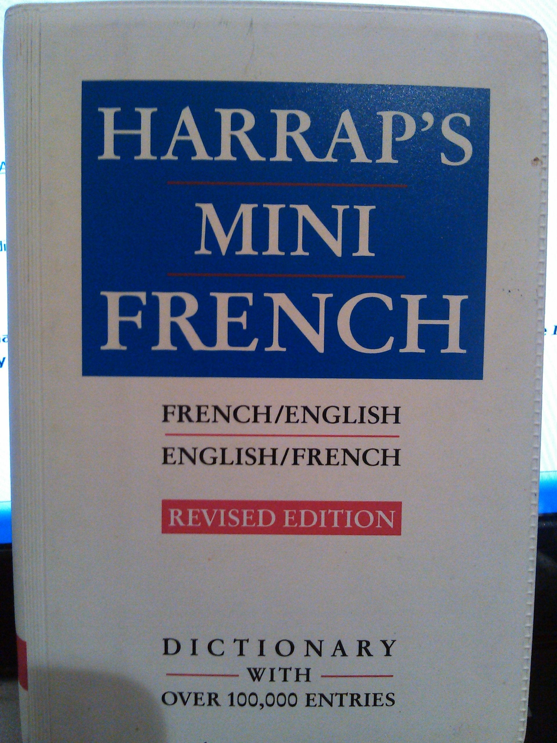 Harrap's Mini EnglishFrench Dictionary: Dictionnaire FrancaisAnglais,Used
