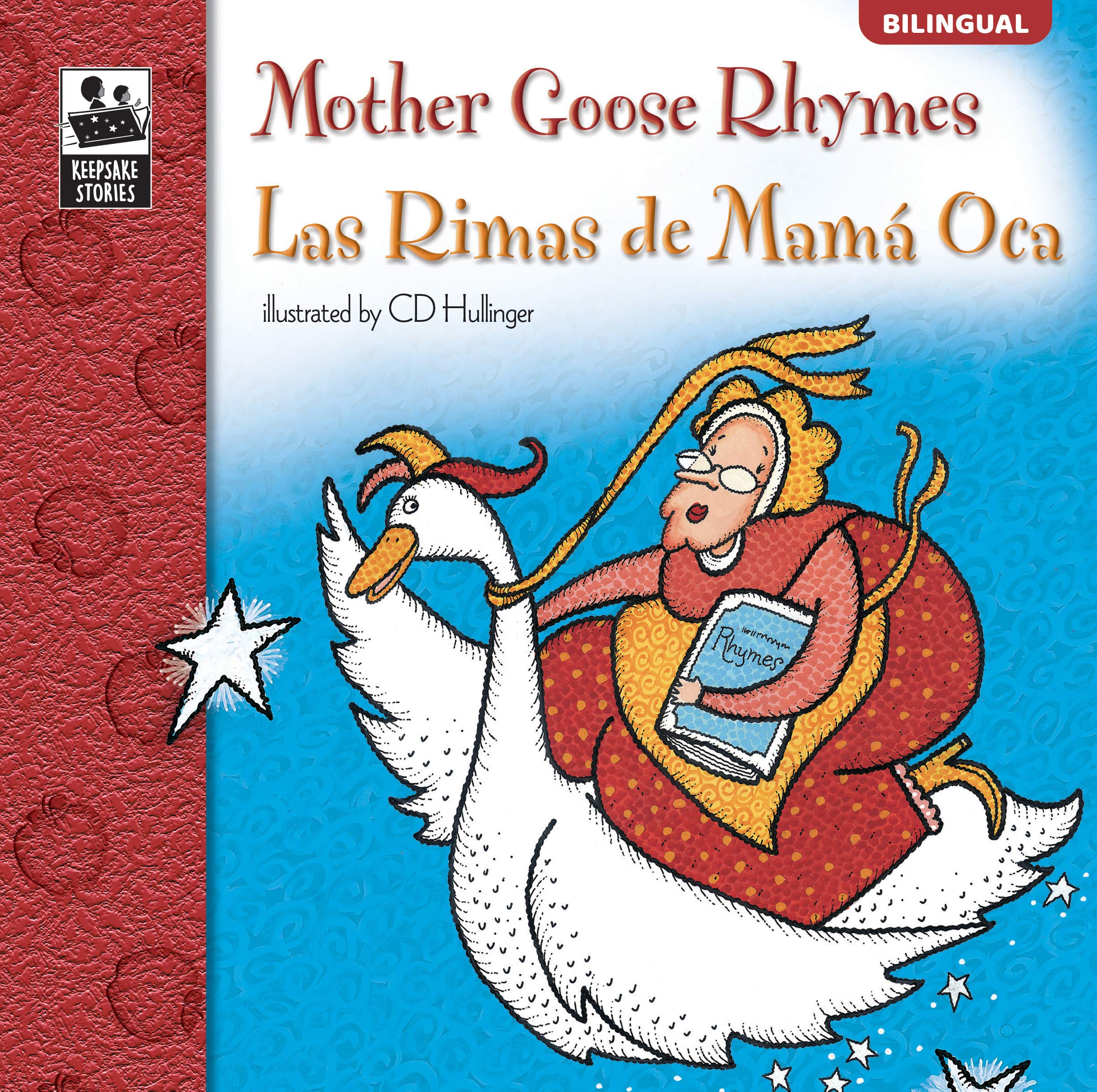 Carson Dellosa Las Rimas de Mam Oca (Mother Goose Rhymes), Bilingual Childrens Book Spanish/English, Guided Reading Level J (V,Used