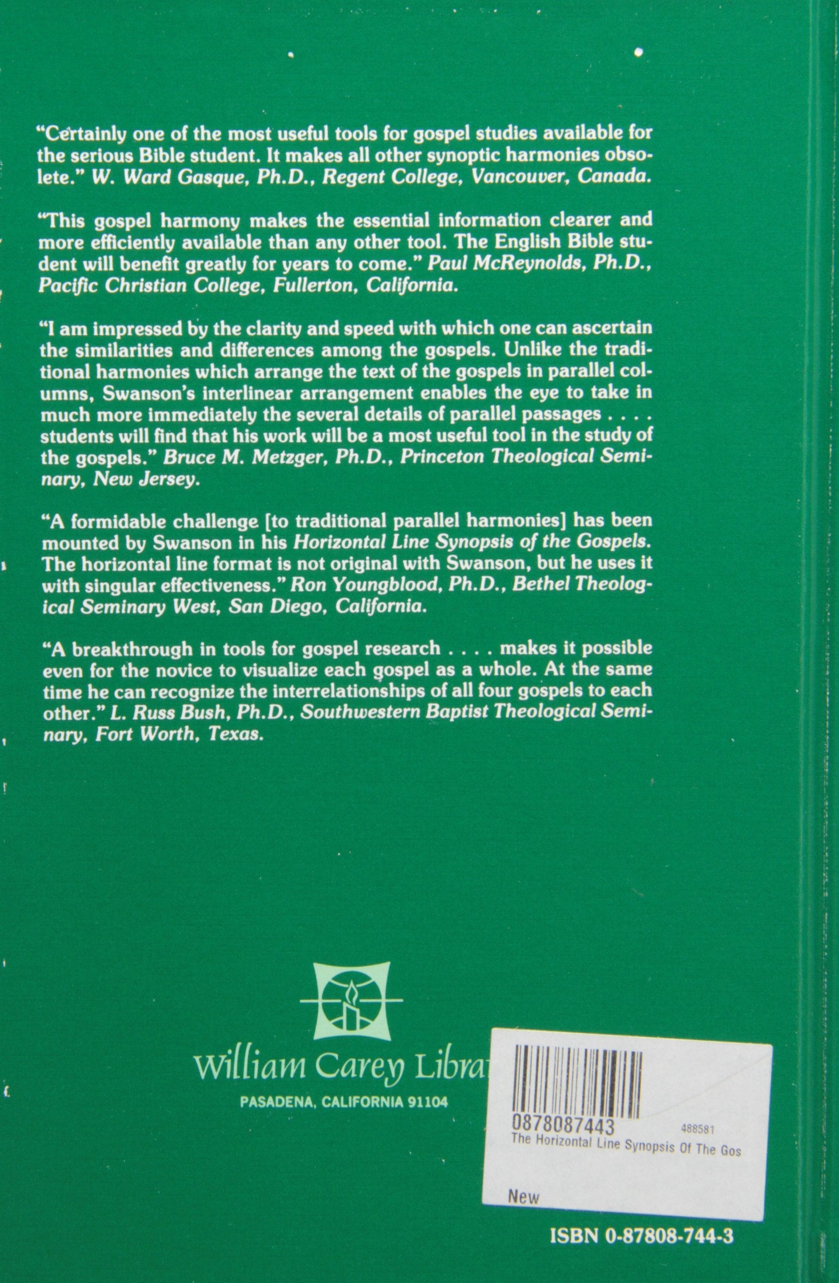 The Horizontal Line Synopsis Of The Gospels,Used