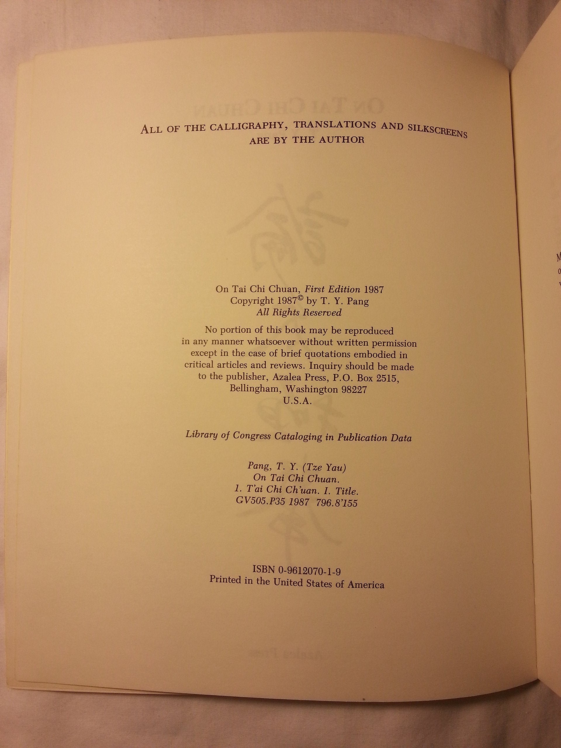 On Tai Chi Chuan,New