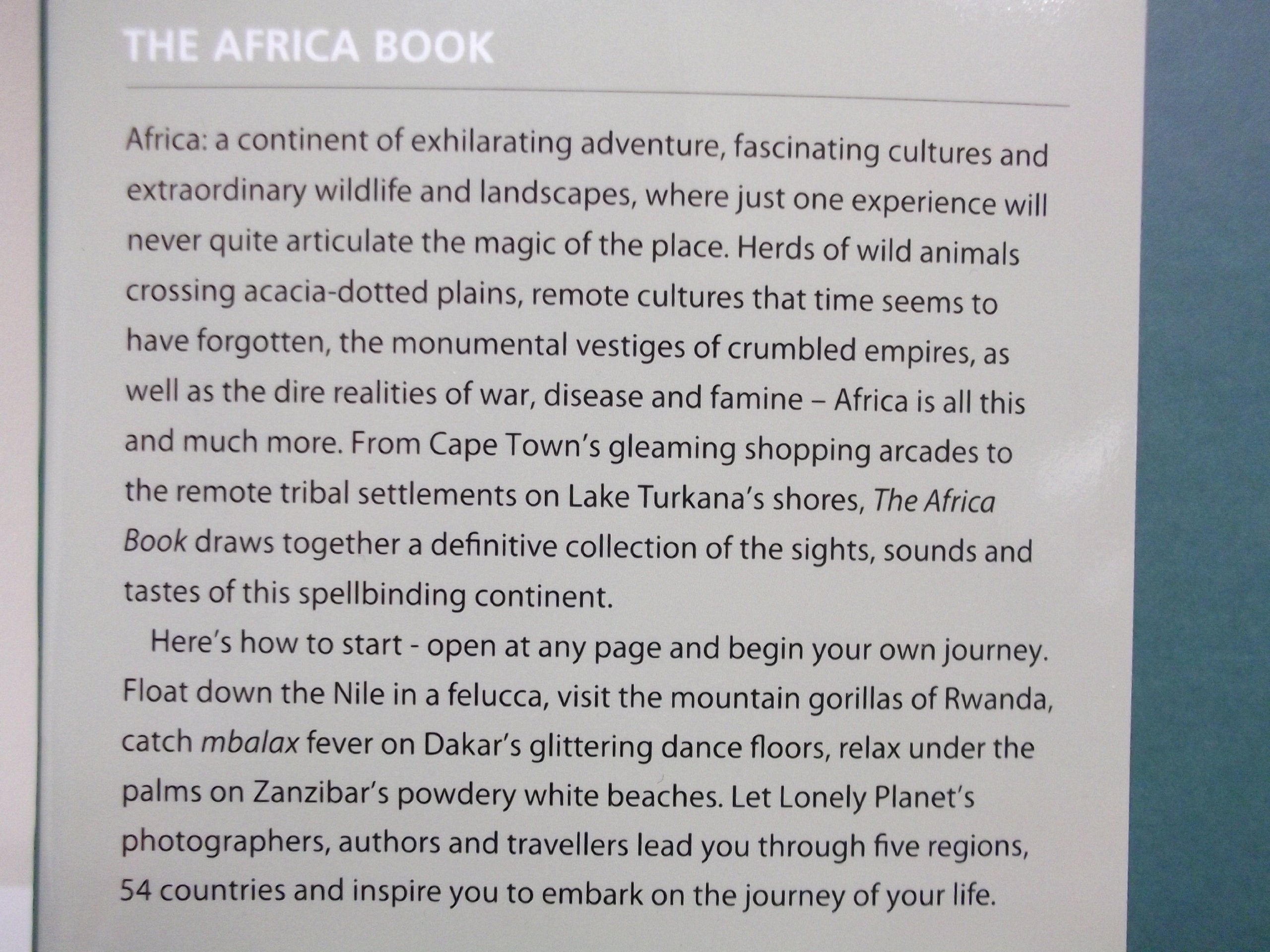 Lonely Planet The Africa Book (General Pictorial),Used