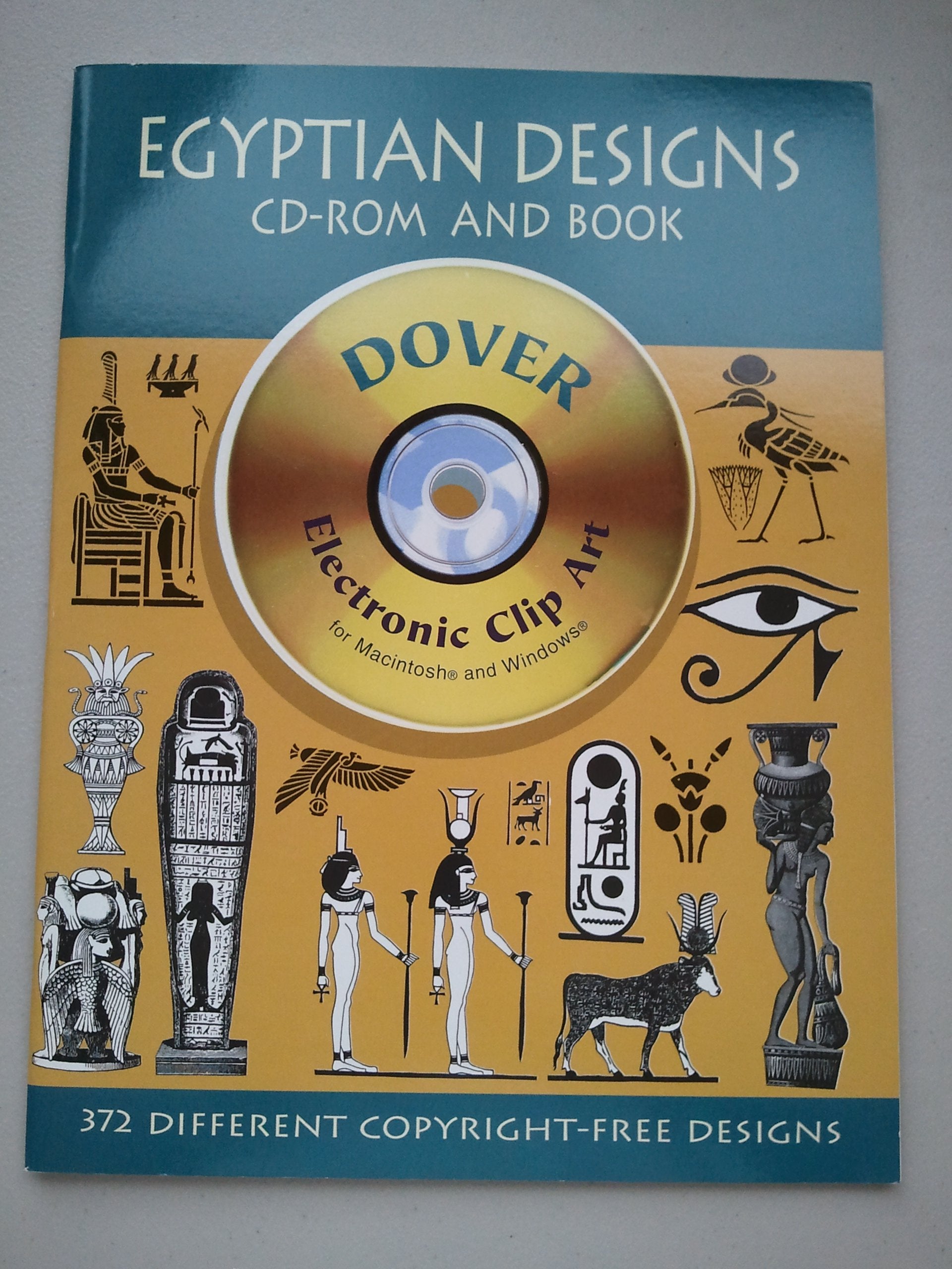 Egyptian Designs CDROM and Book (Dover Electronic Clip Art),Used