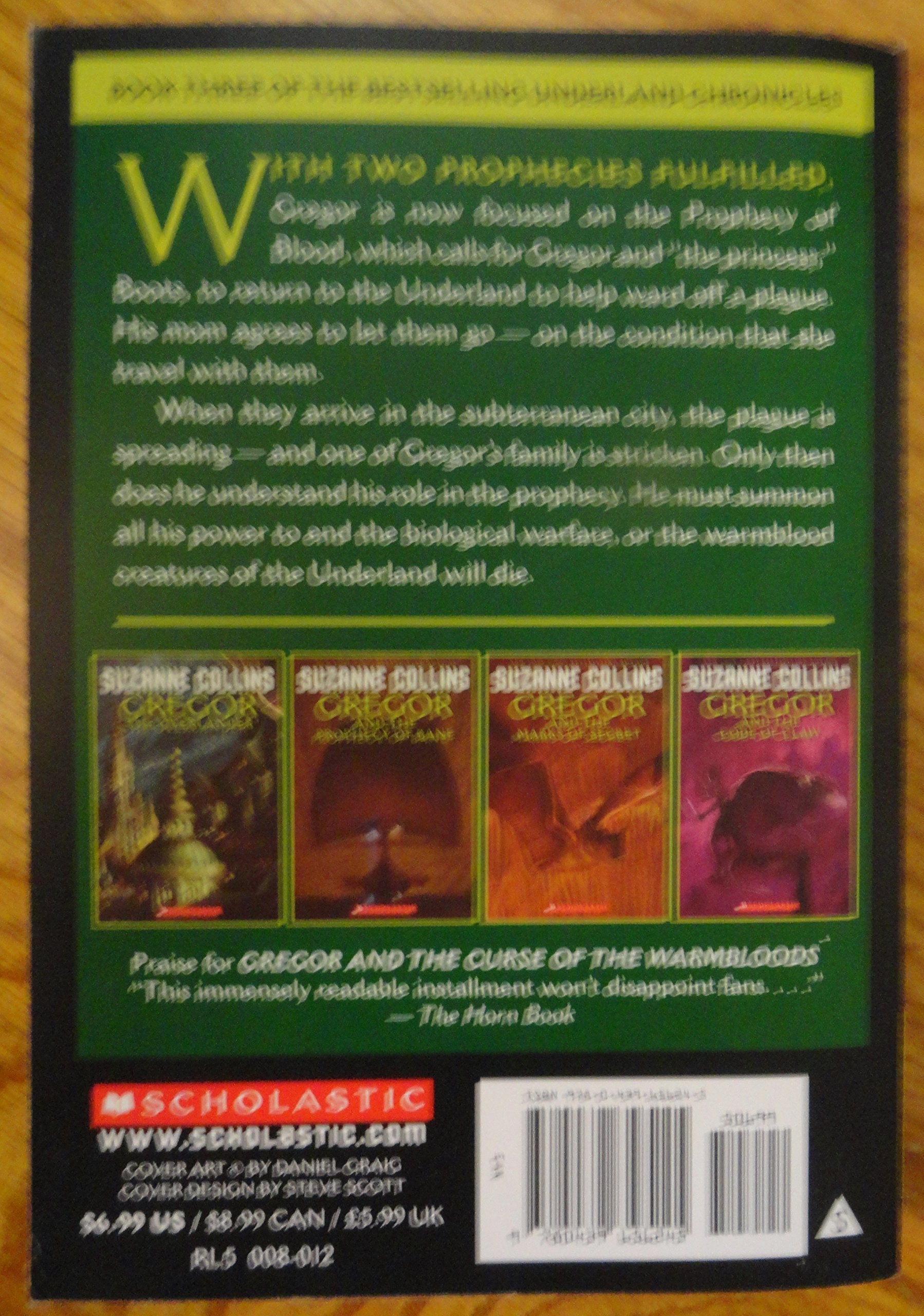 The Underland Chronicles #3: Gregor And The Curse Of The Warmbloods,Used