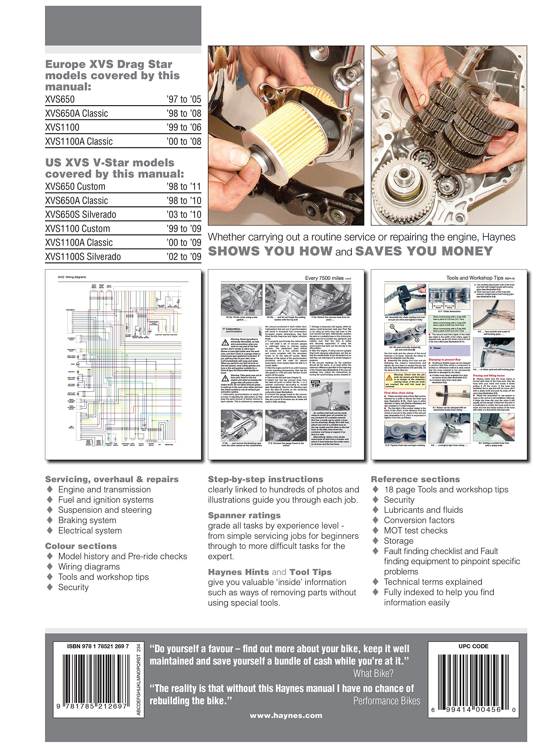 Yamaha XVS650 & 1100 Drag Star/VStar (97  11) Haynes Repair Manual (Paperback),Used