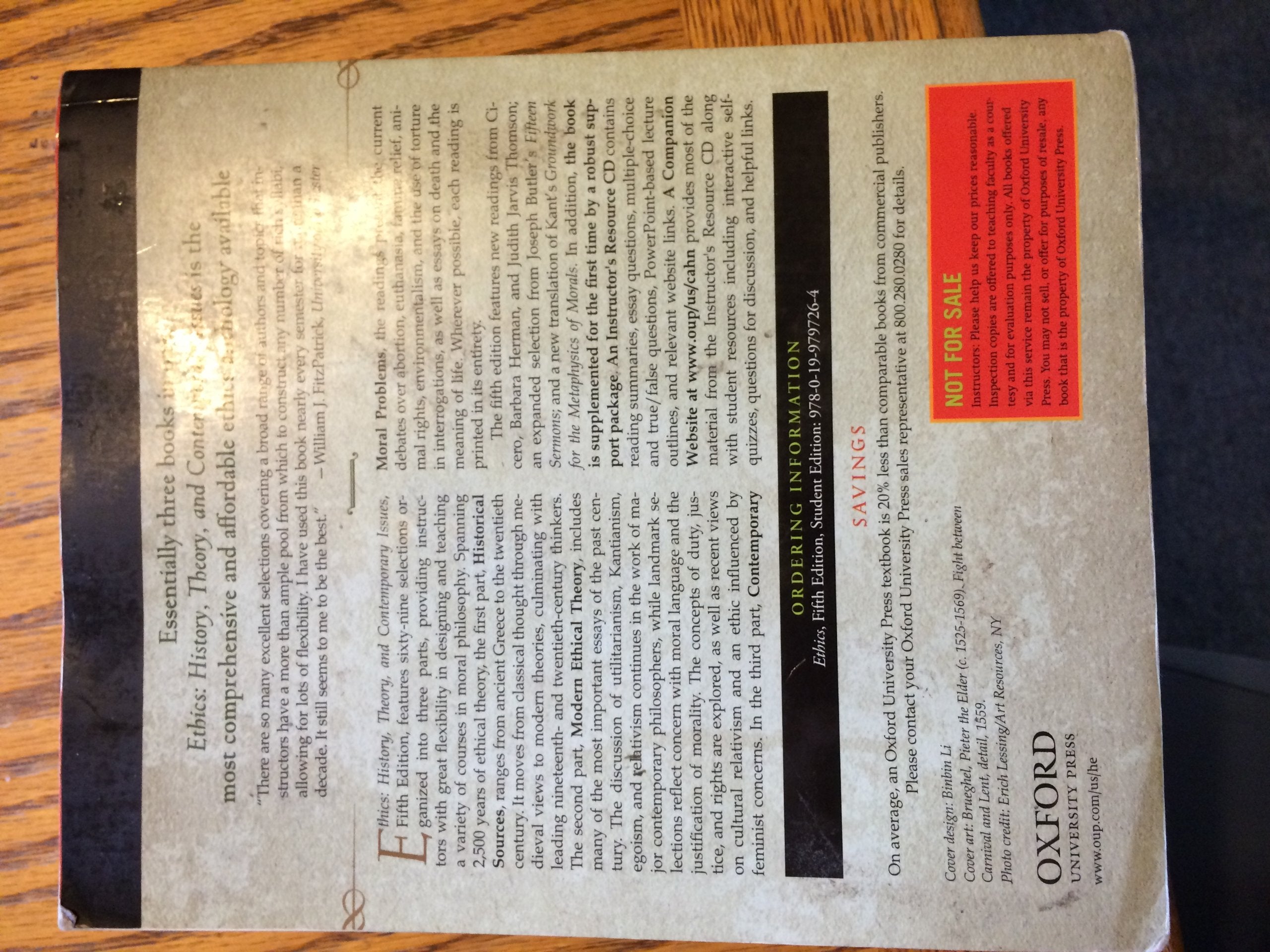 Ethics: History, Theory, And Contemporary Issues,Used