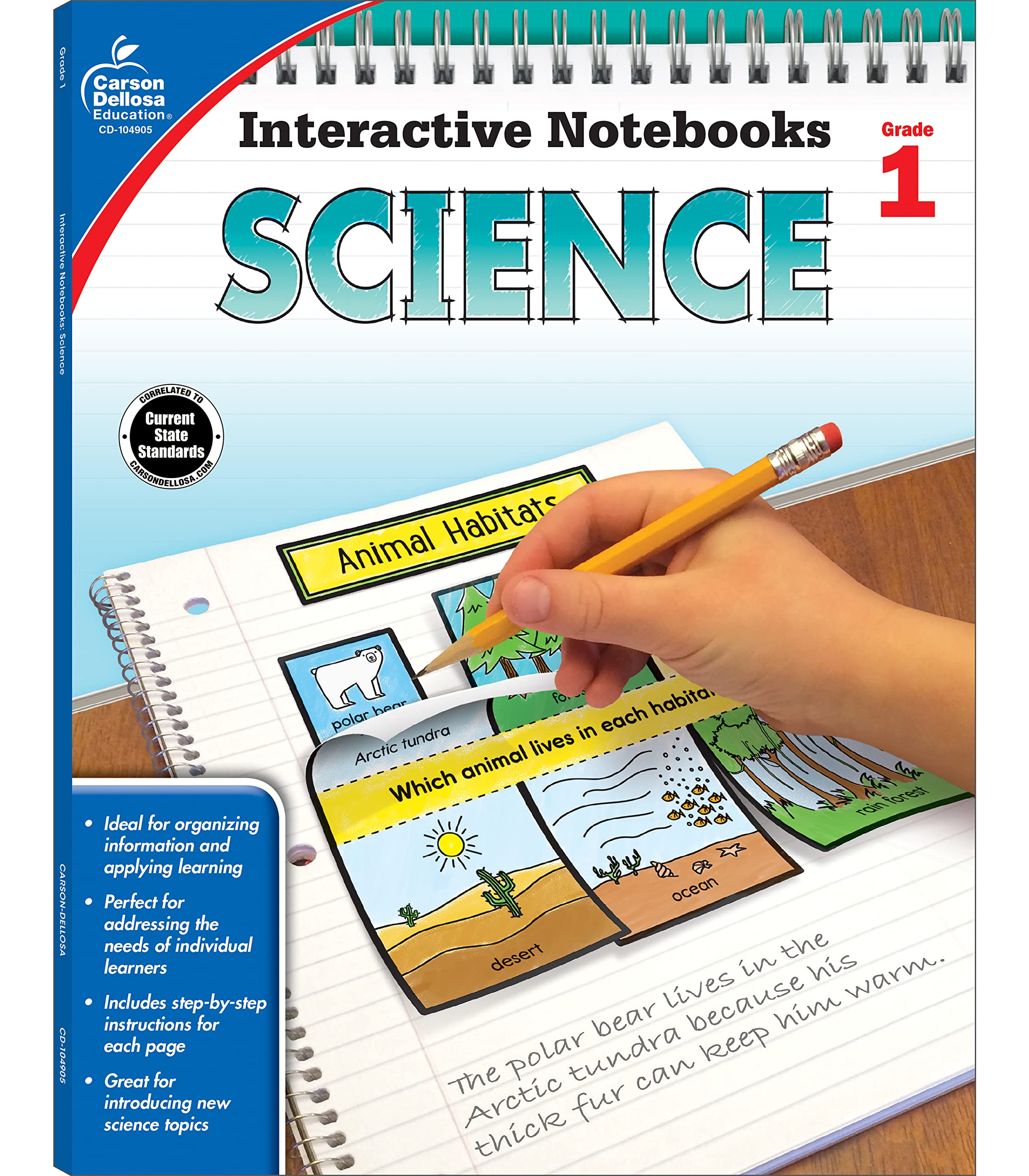 Carson Dellosa 1st Grade Interactive Notebooks, Reproducible Workbook Covering Physical, Space, and Earth Science, Test Prep and,Used