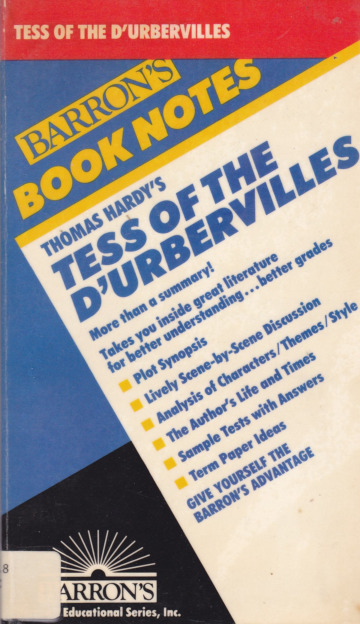 Thomas Hardy's Tess of the D'Urbervilles (Barron's Book Notes),Used