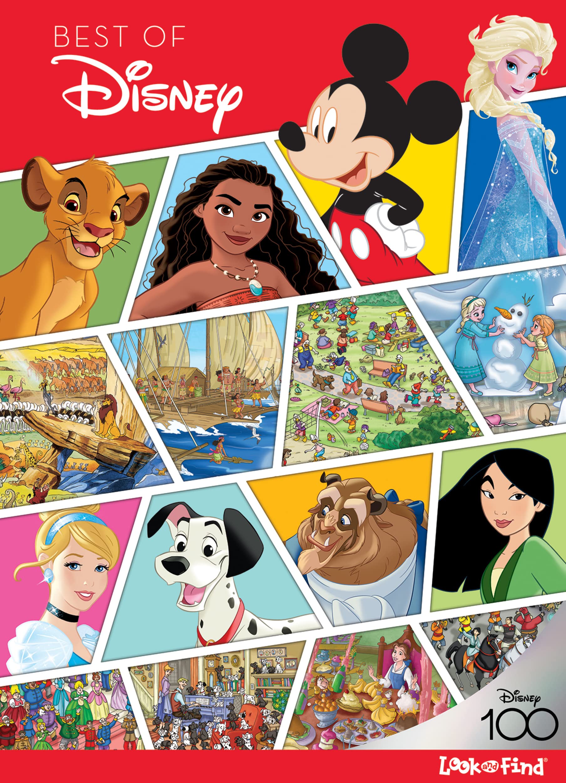 Best of Disney Look and Find Activity Book Celebrating 100 Years of Wonder Includes Mickey mouse, Frozen, Princesses, Moana,