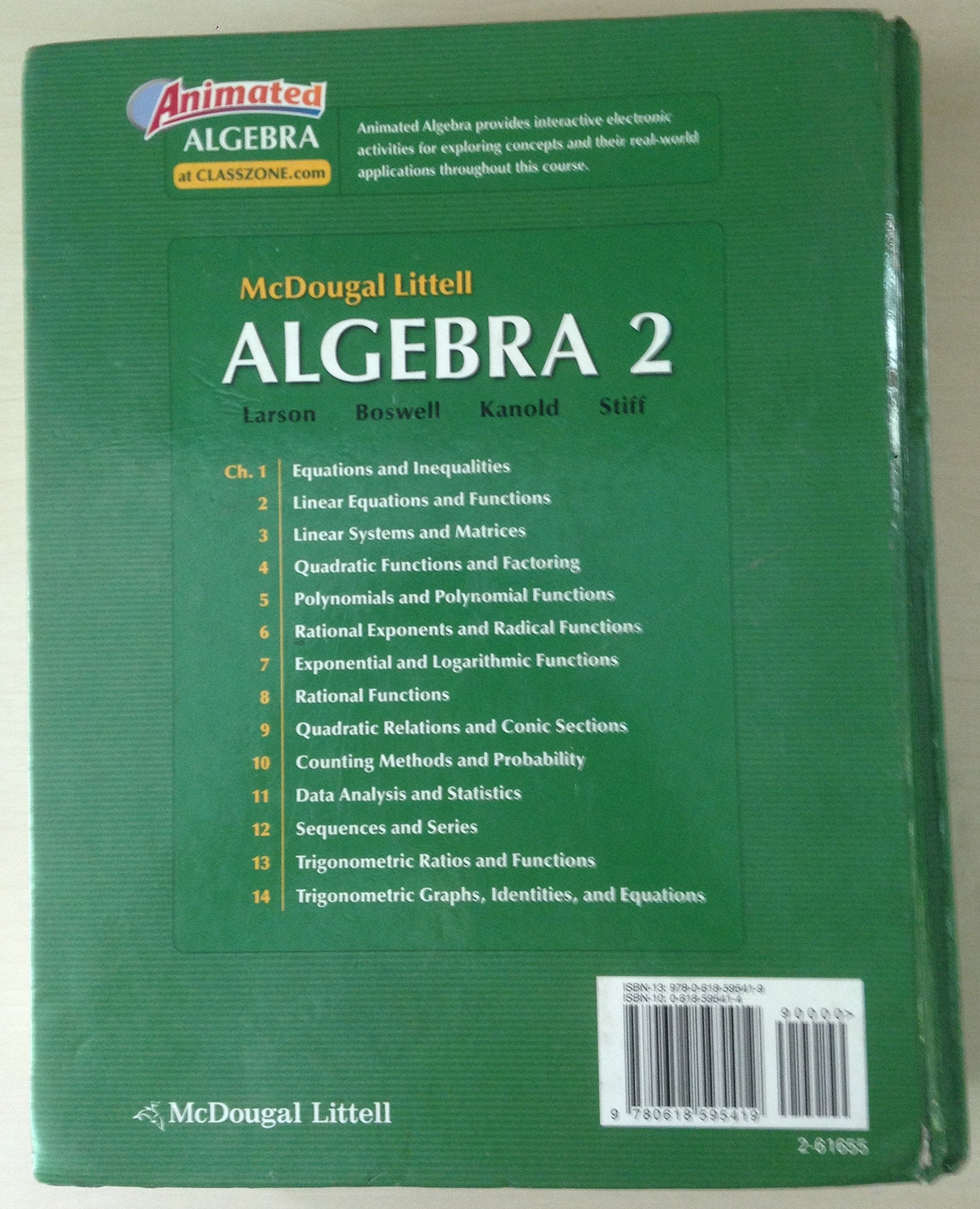 Mcdougal Littell Algebra 2,New