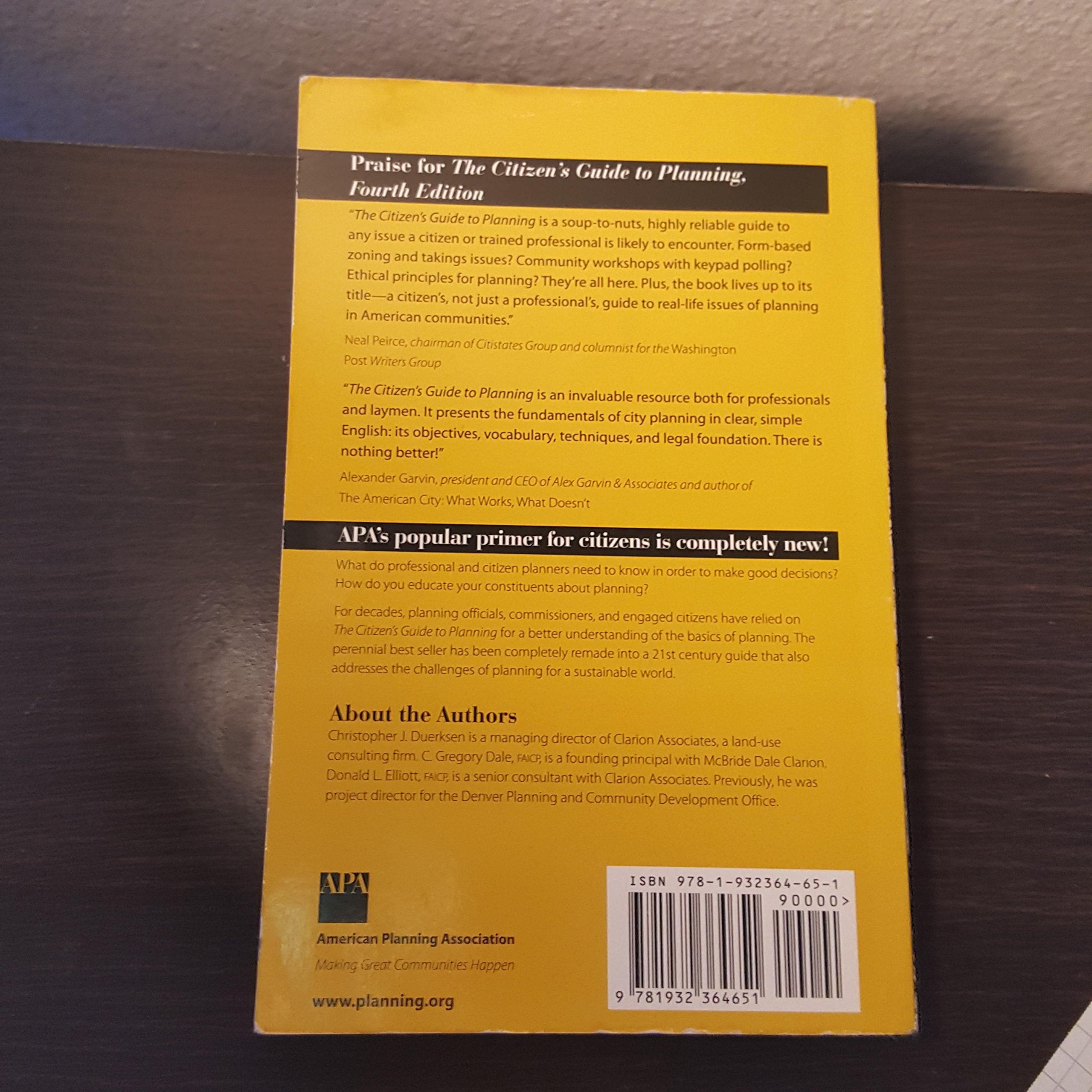 The Citizen's Guide to Planning: Fourth Edition (Citizens Planning Series),New