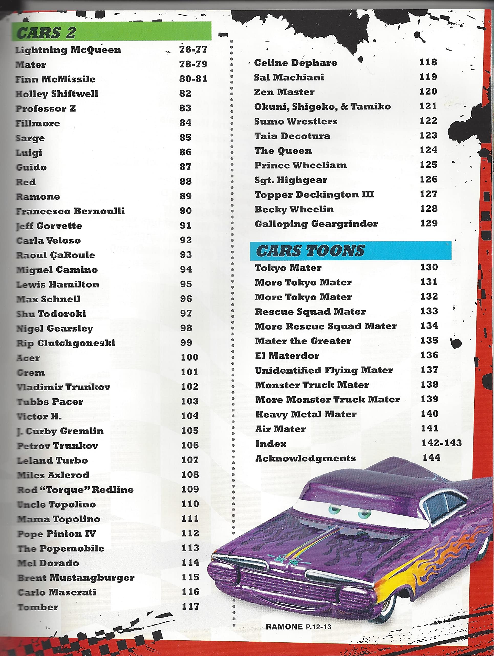 Disney Pixar Cars: Character Encyclopedia,Used