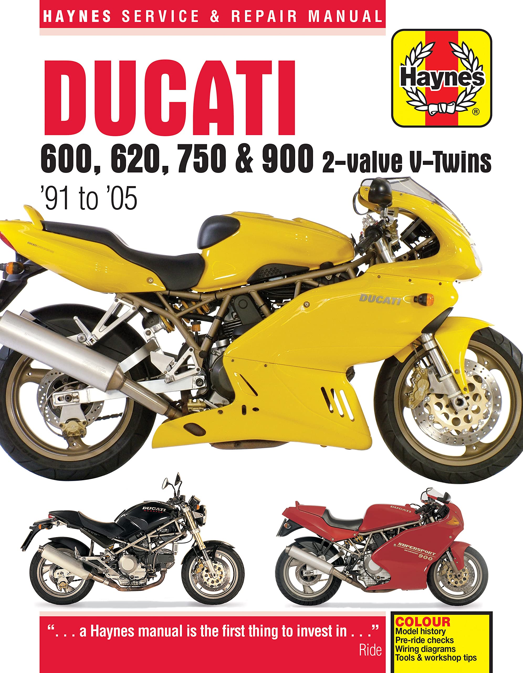 Ducati 600,620,750, 900 2valve VTwins (9105) Haynes Repair Manual (Paperback),Used