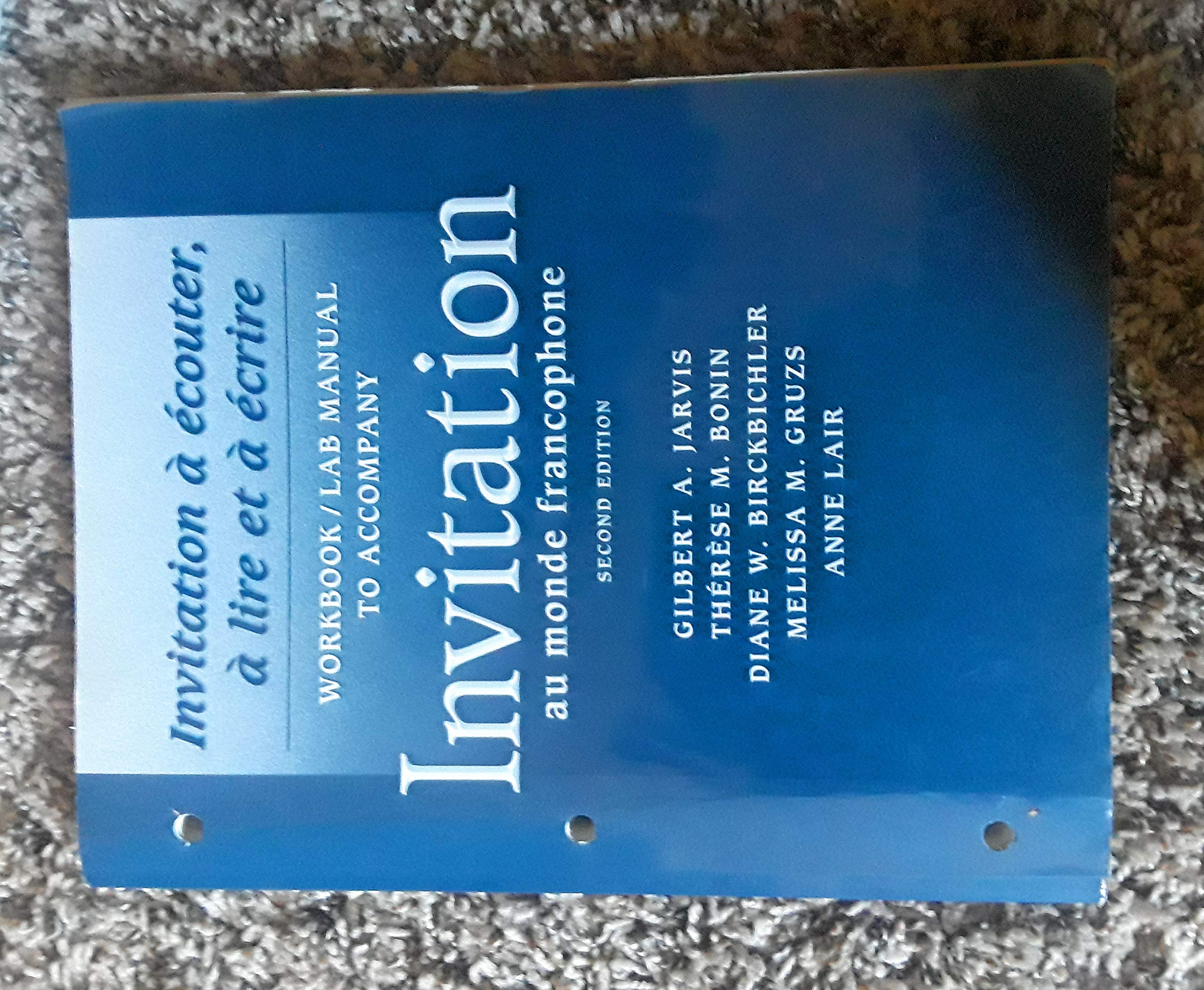 Workbook/Lab Manual for Invitation au monde francophone, 2nd (English and French Edition),Used