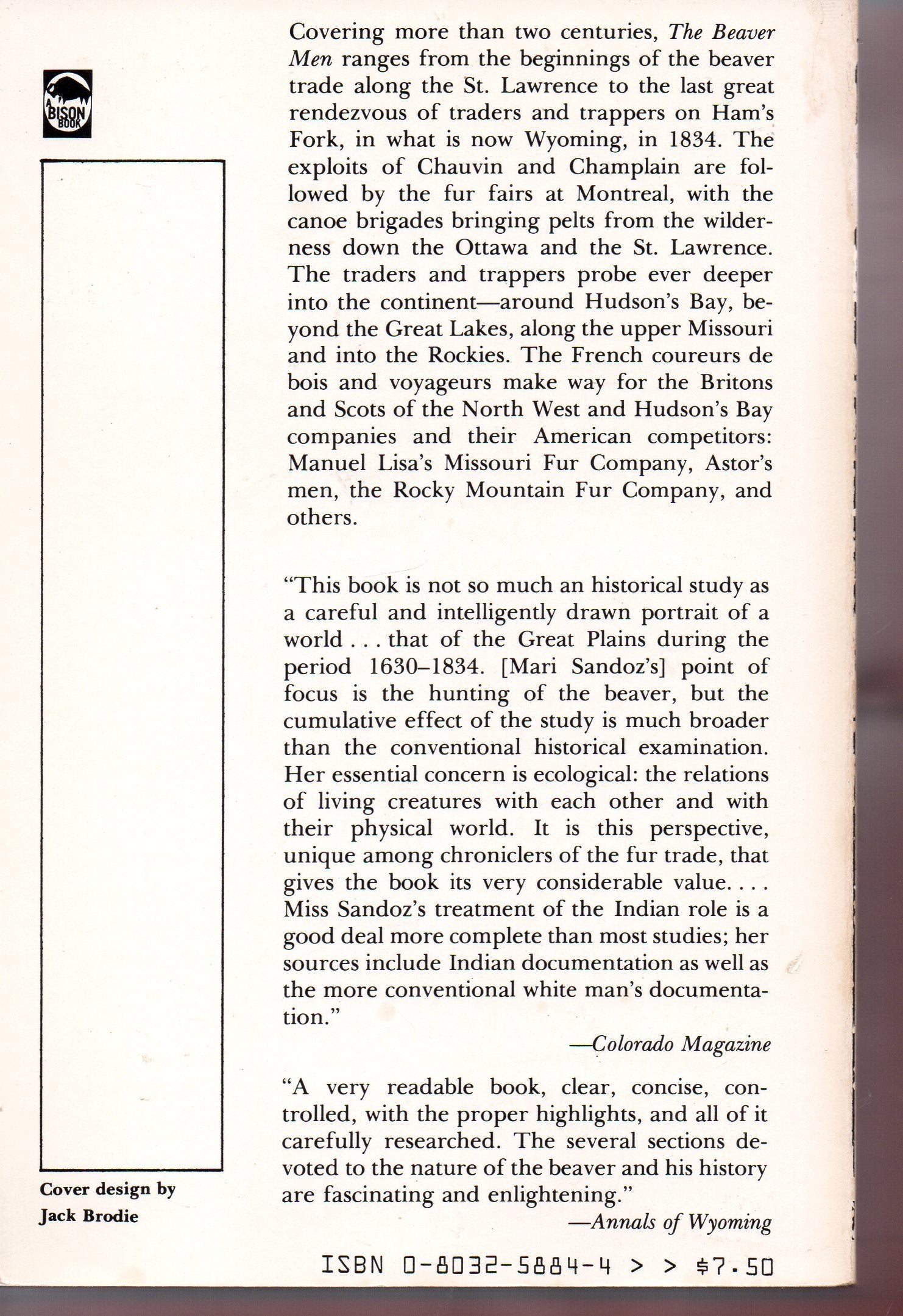 The Beaver Men: Spearheads of Empire,Used